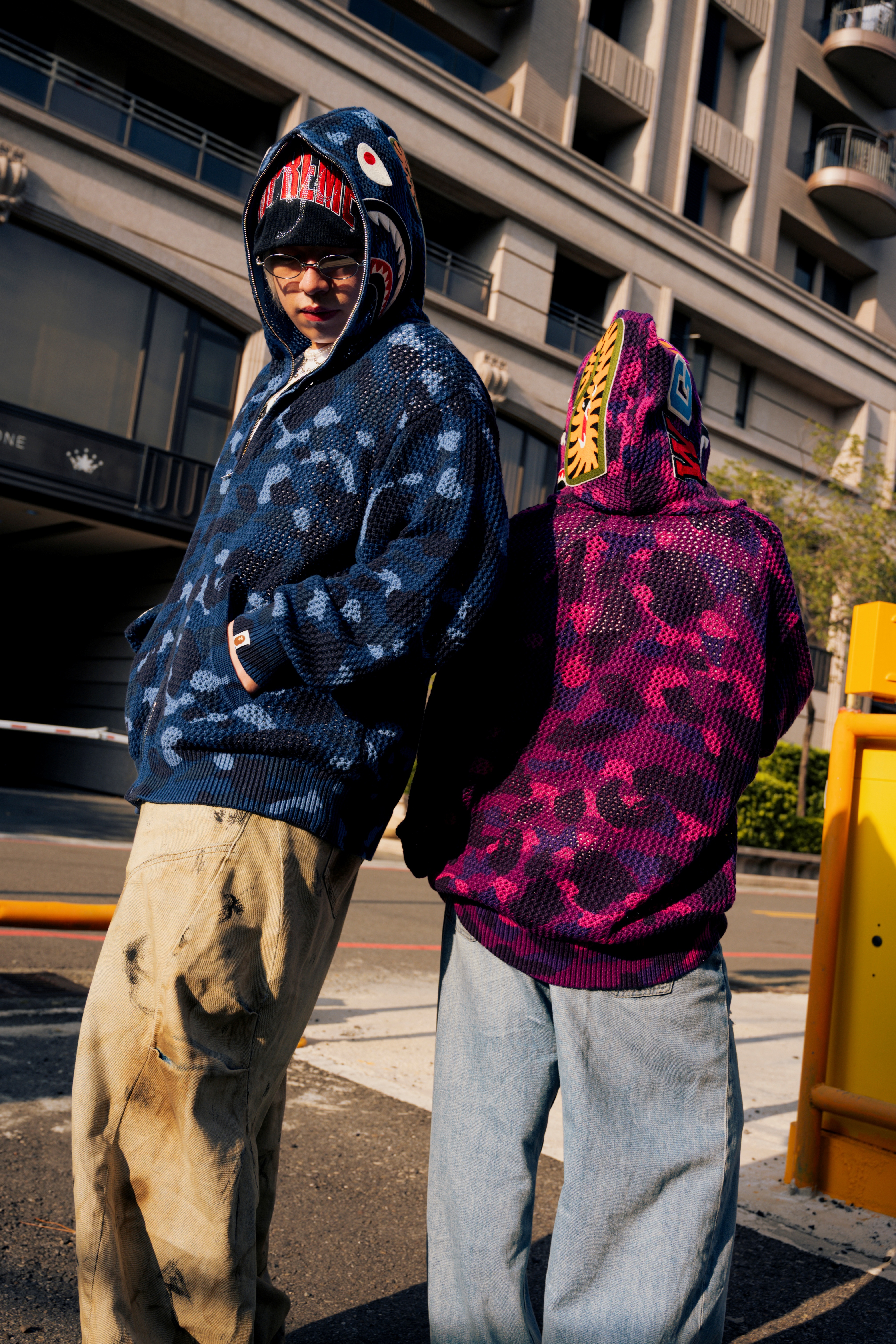 ☆ETW☆【EASY TO WEAR】BAPE COLOR CAMO CROCHET RELAXED FIT SHARK FULL ZIP HOODIE 迷彩 鯊魚外套 針織