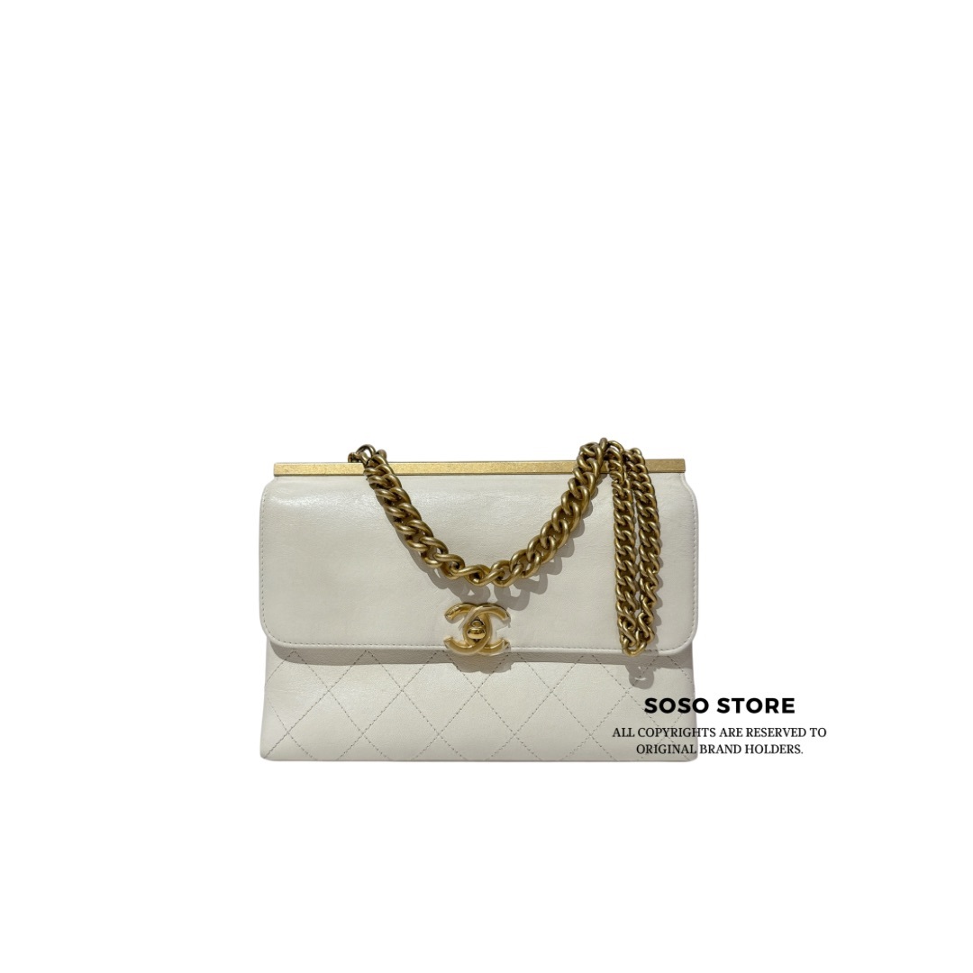 Chanel Coco Luxe Flap Bag - White / GHW