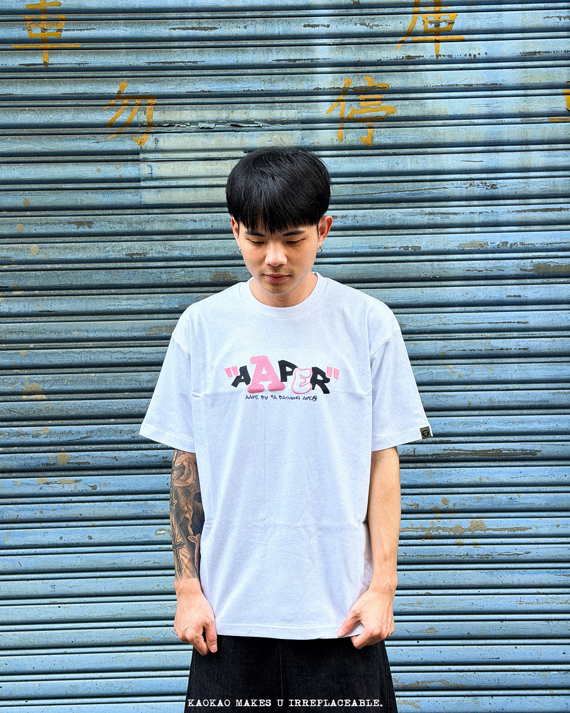 Aape SS26 『滑板猿人』印花 休閒 短Tee AAPE14