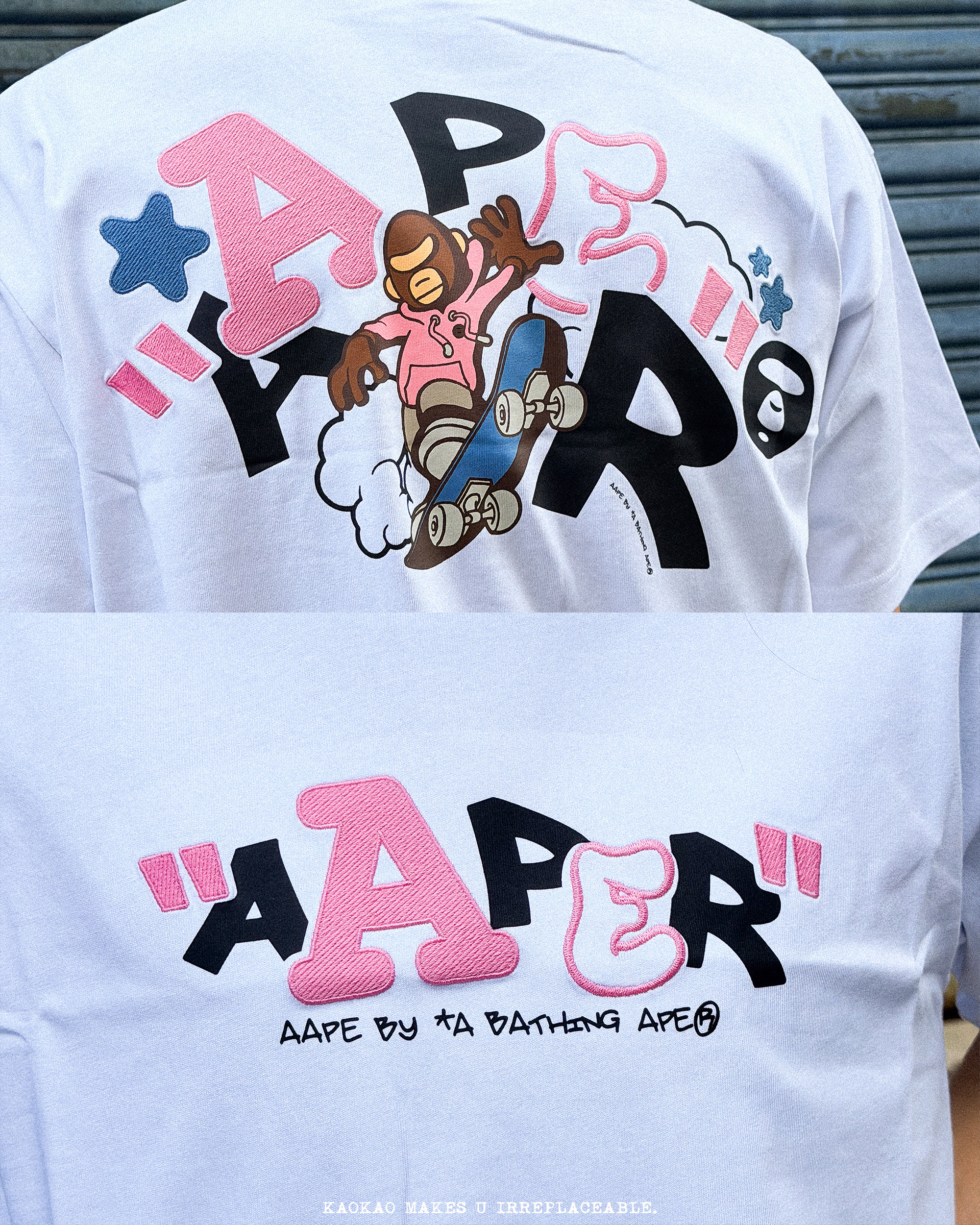 Aape SS26 『滑板猿人』印花 休閒 短Tee AAPE14