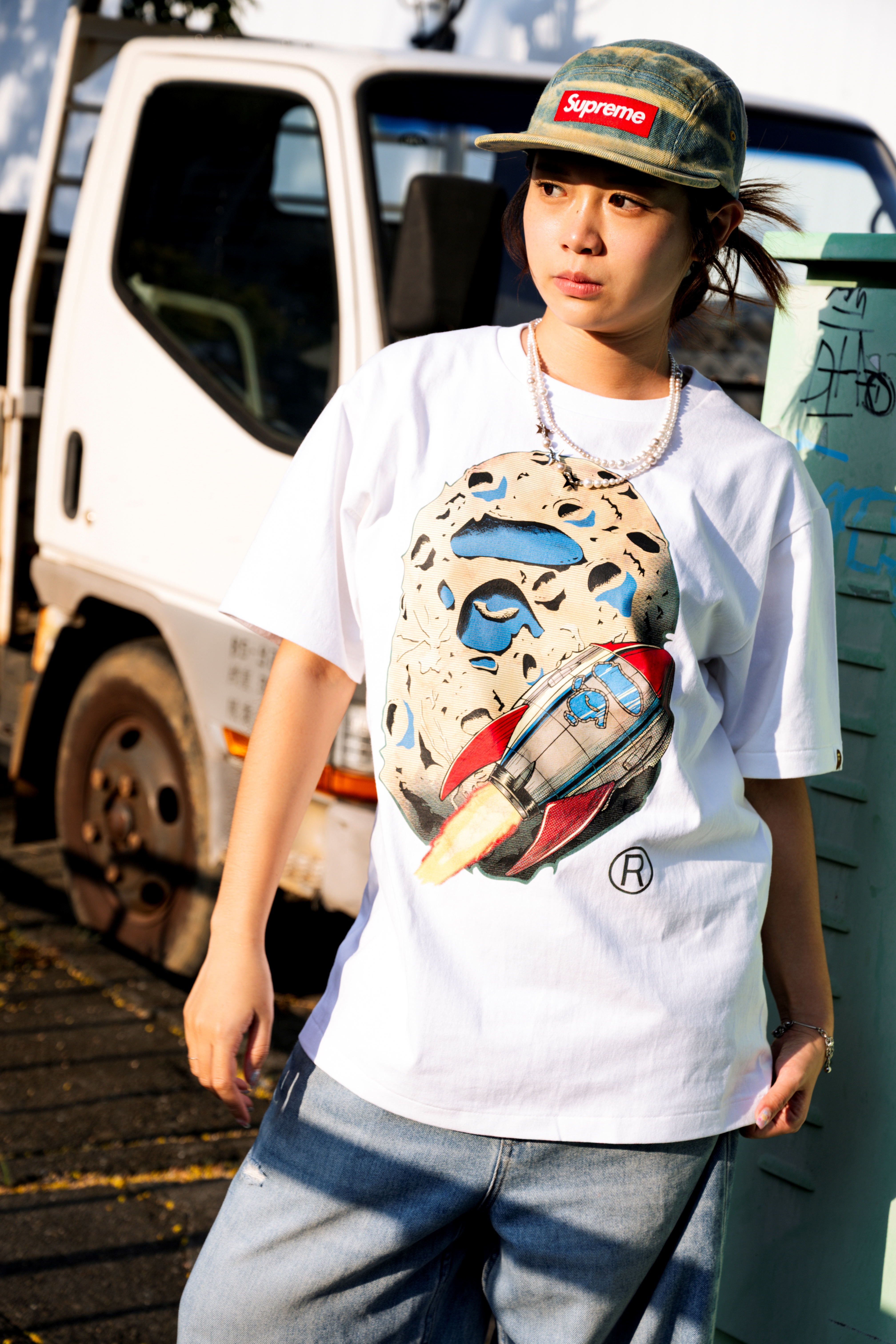 ☆ETW☆【EASY TO WEAR】BAPE  MOON APE HEAD TEE 月球 火箭 中秋 短T 春夏