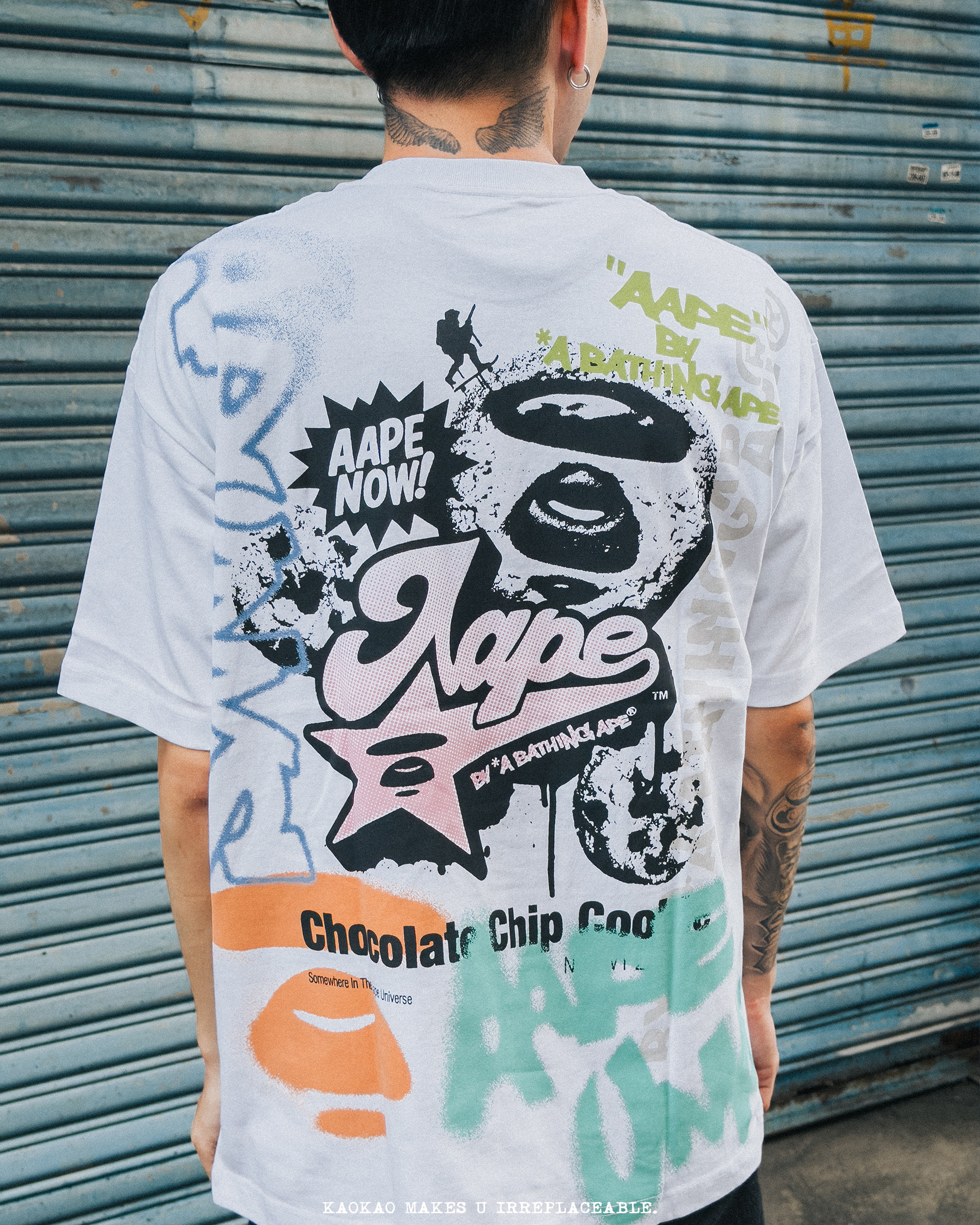 AAPEUNVS 「機器猿人美式塗鴉」短Tee AAPE7
