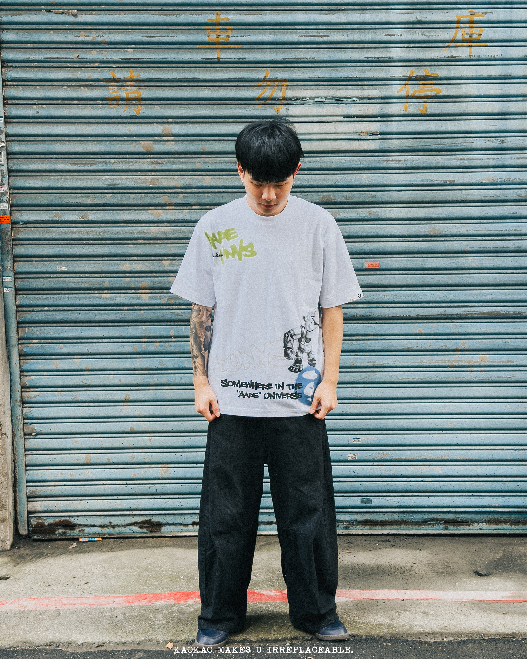 AAPEUNVS 「機器猿人美式塗鴉」短Tee AAPE7