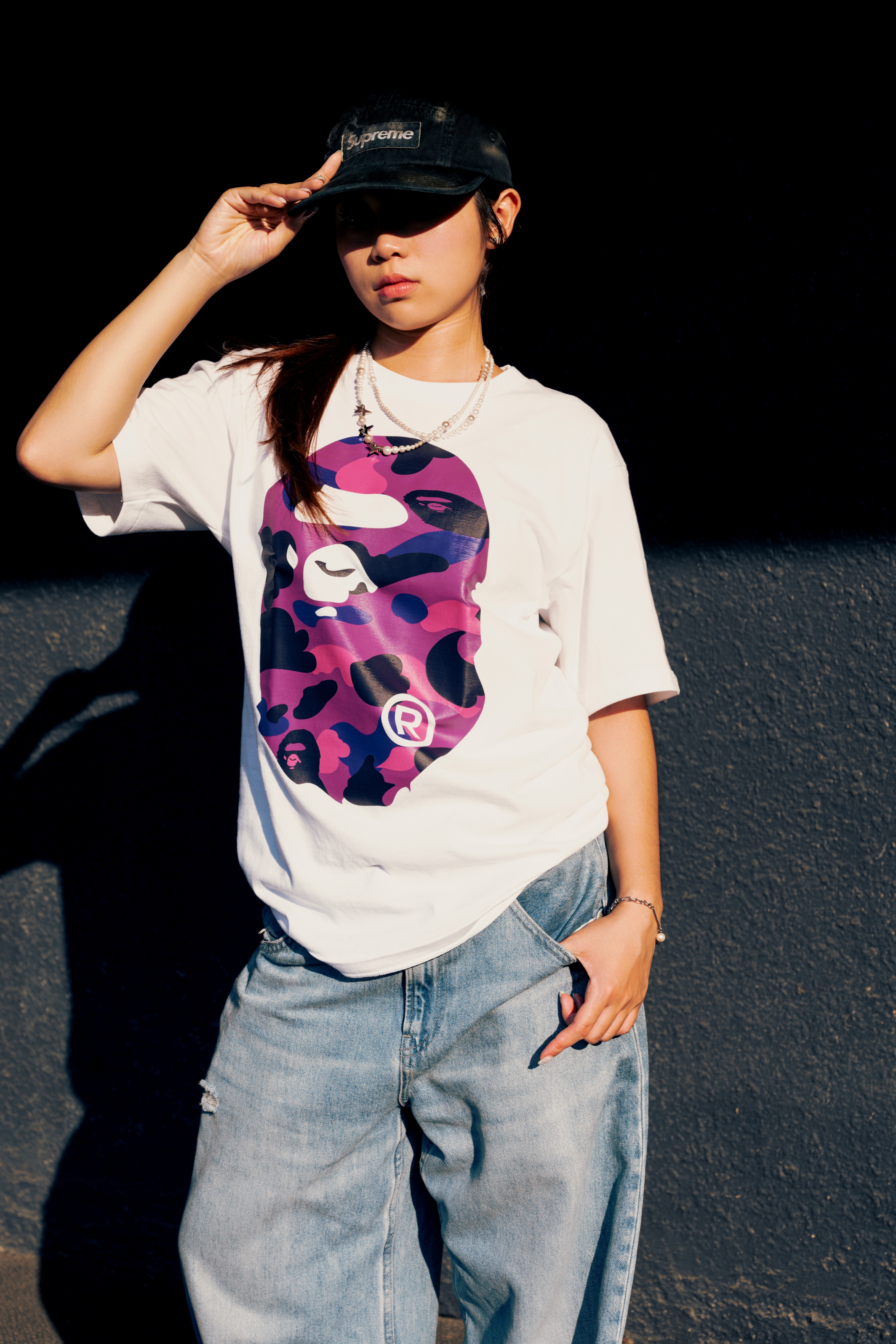 ☆ETW☆【EASY TO WEAR】BAPE COLOR CAMO BIG APE HEAD TEE 猿人 大頭 迷彩 雙面 短T 左下猿人