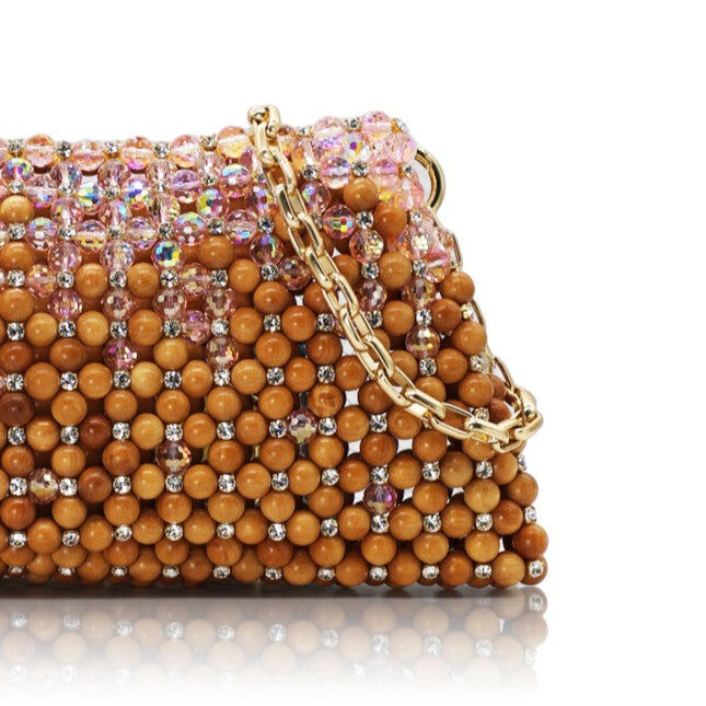 1PO0923-033 [PALERA MILANO] Maxi Crystal Pouch 木質水晶手袋 #BGCPOM-C10DIW (EU)
