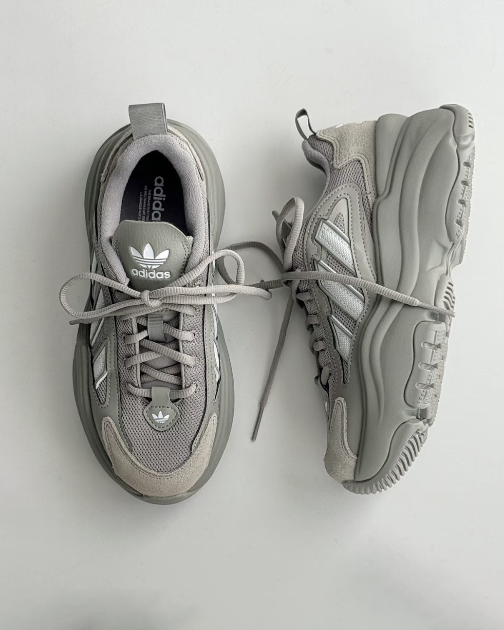 ADIDAS ORIGINALS OZGAIA 橄欖灰 灰綠 厚底 增高 女鞋 KJ7310 / 預購