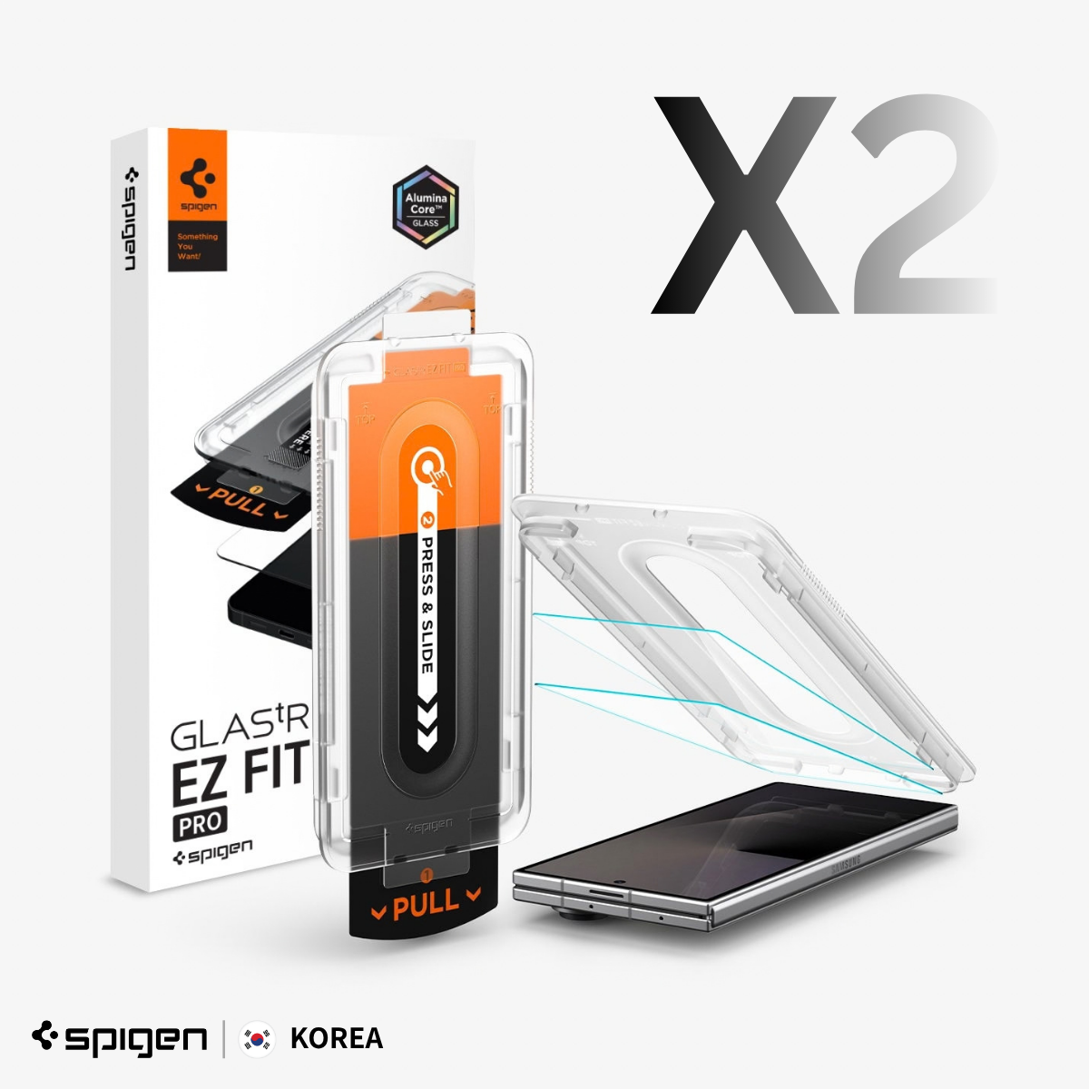 Spigen GLAS.tR EZ Fit Pro 前置屏幕保護貼-Galaxy Z Fold 8 Ultra / Fold 7 (1盒2張)