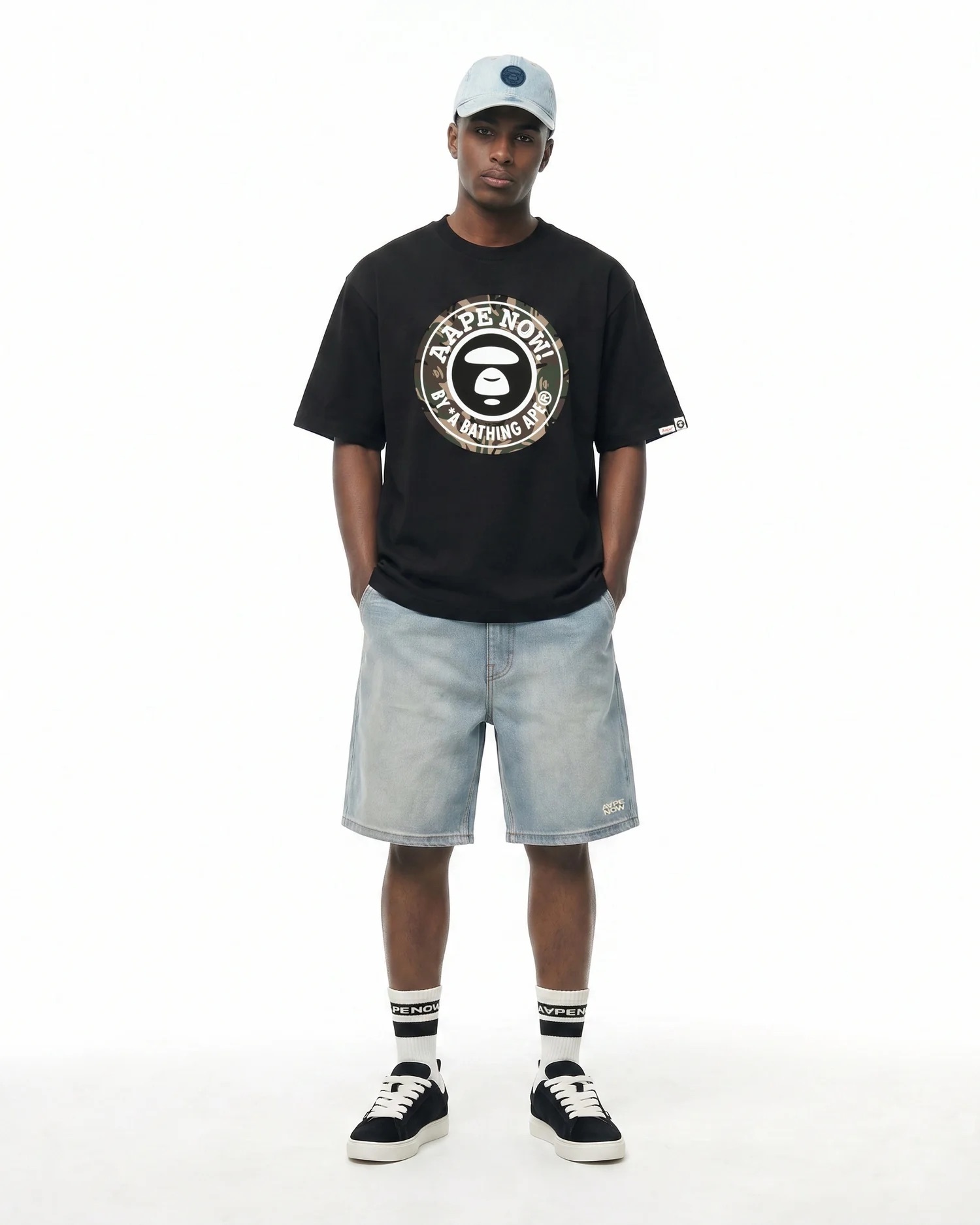 AAPENOW 「迷彩猿章」印花 短Tee AAPE12