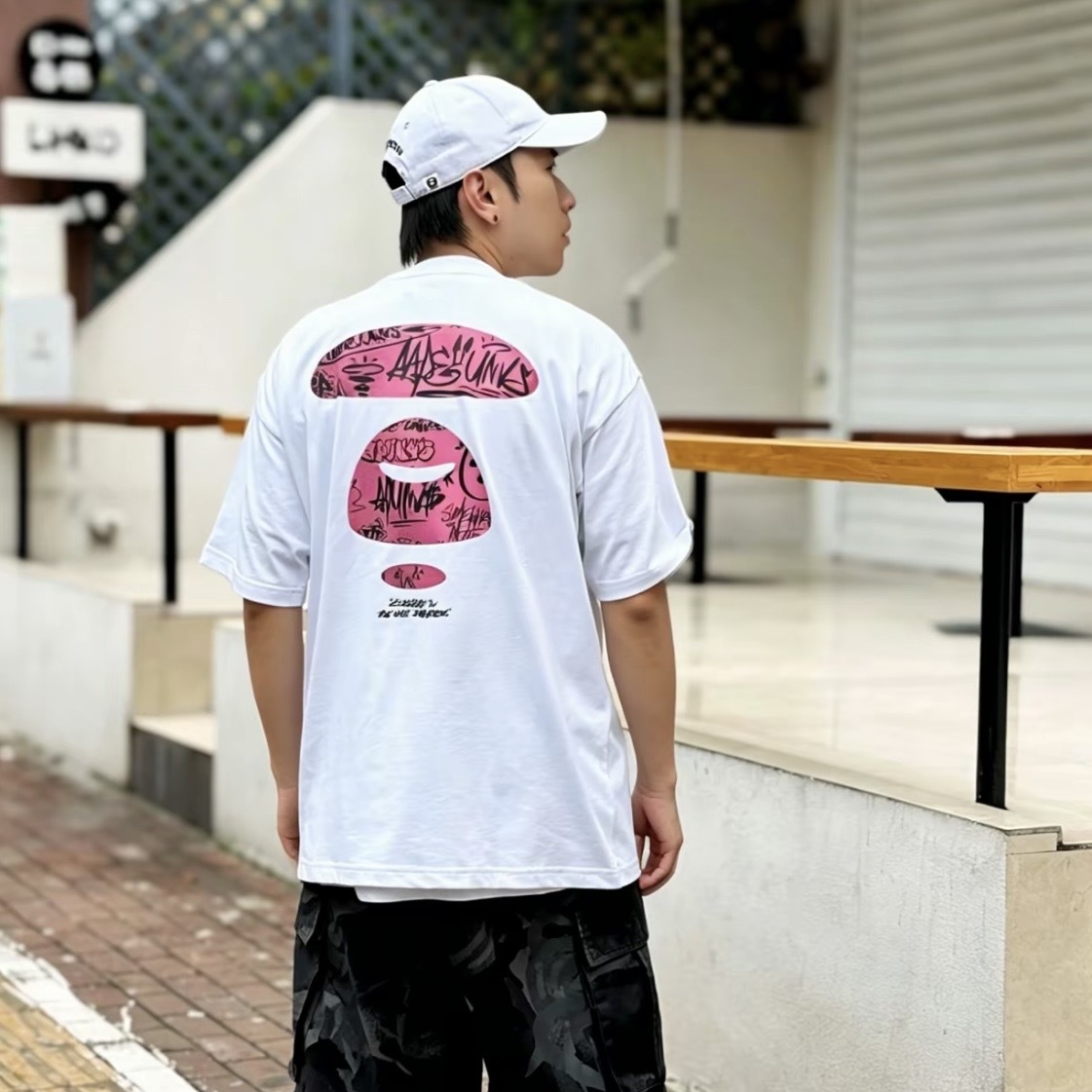 AAPE 「黑黃/白粉猿人」短Tee AAPE5