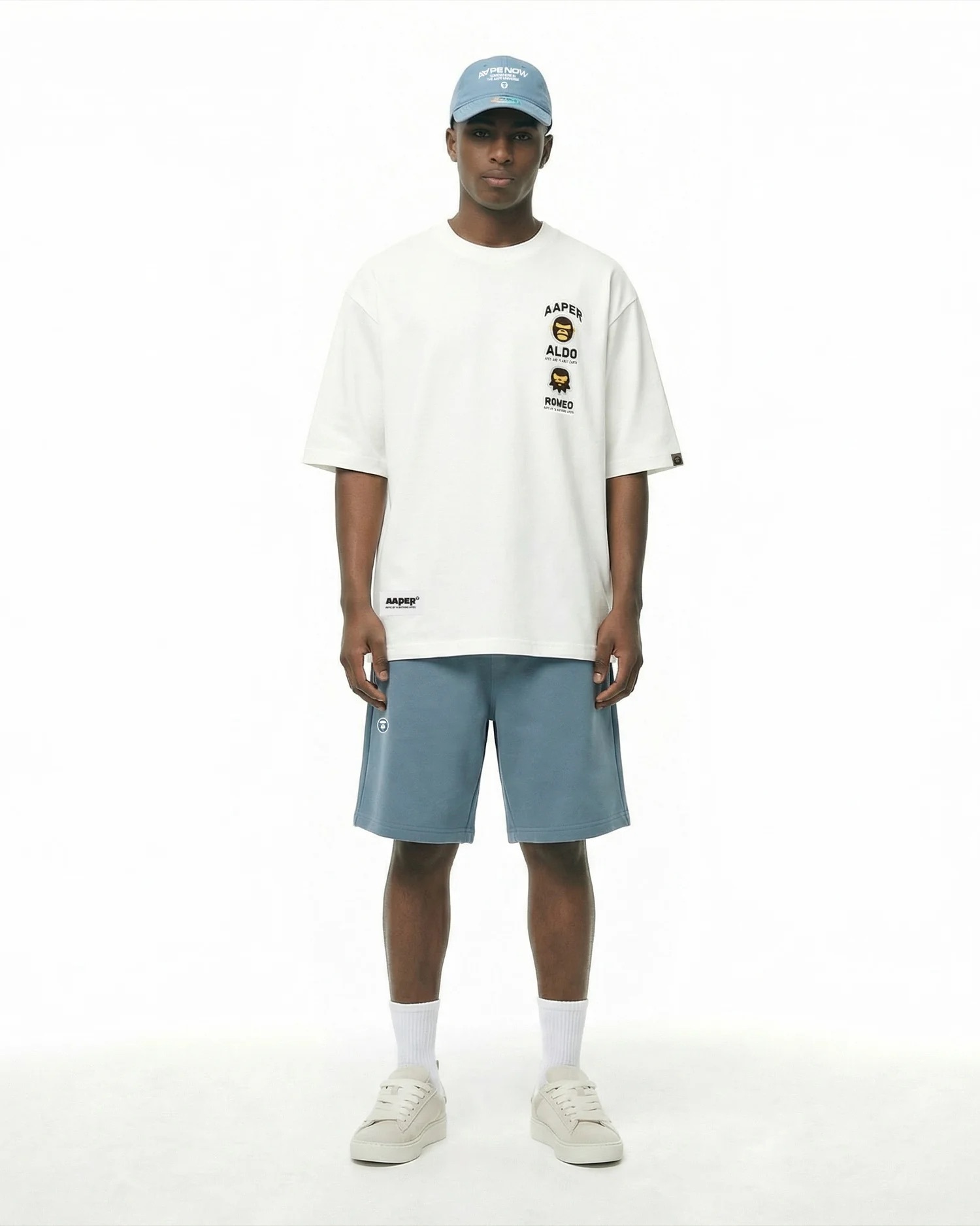 AAPER 「猿人卡通圖案」印花 短Tee  AAPE2