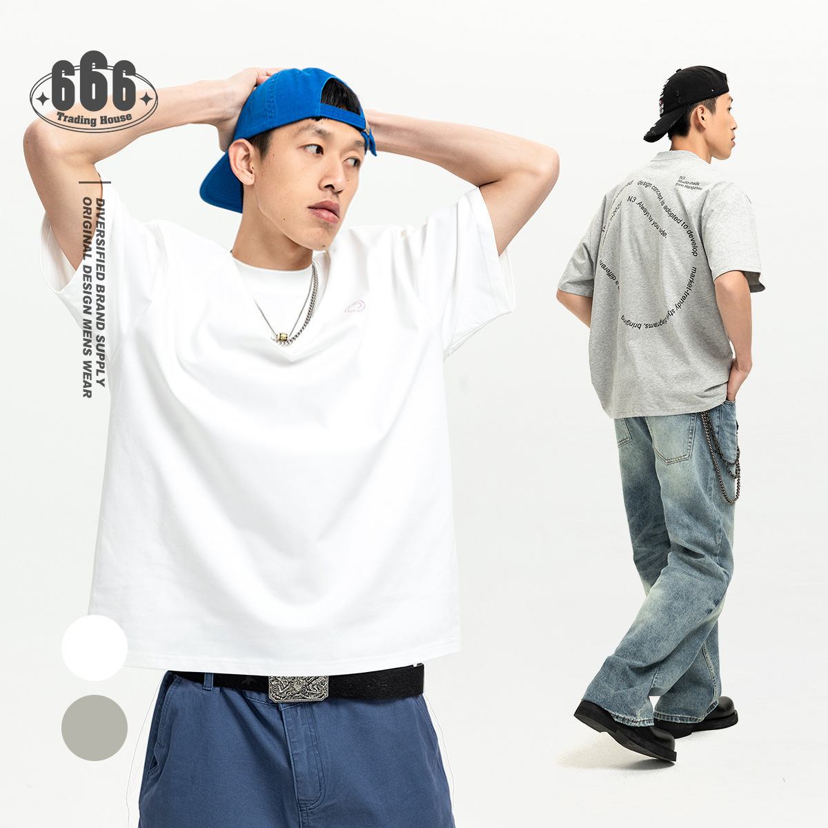 9M11 幾何圖形字母短棉TEE 兩色