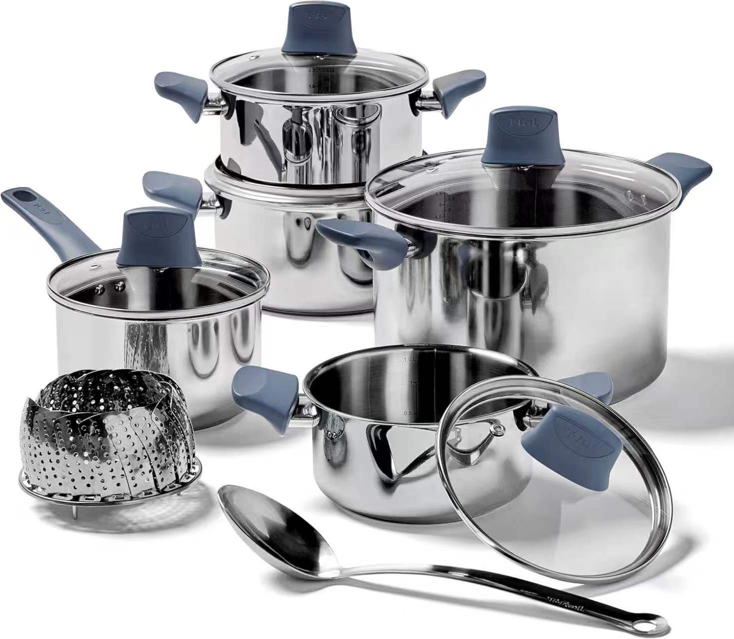【預購】T-fal N092402 Essentials 不鏽鋼廚具套裝 (12件套)