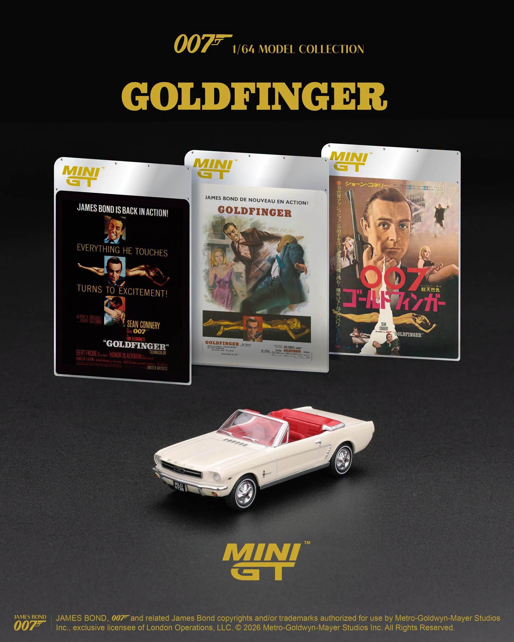 [預訂] Mini GT #928 福特Ford Mustang Convertible 1964 《鐵金剛大戰金手指》英國吊卡包裝
