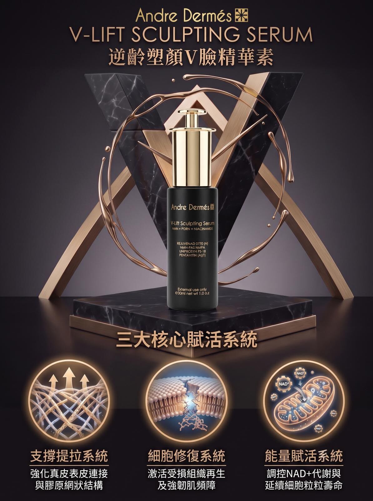 Andre Dermes 逆齡緊顏V臉精華素30ml V-Lift Sculpting Serum