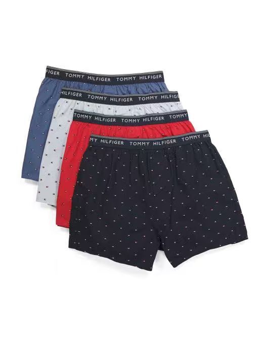 【預購】TOMMY HILFIGER N092456 Classic 男裝平口四角底褲 (4條裝)