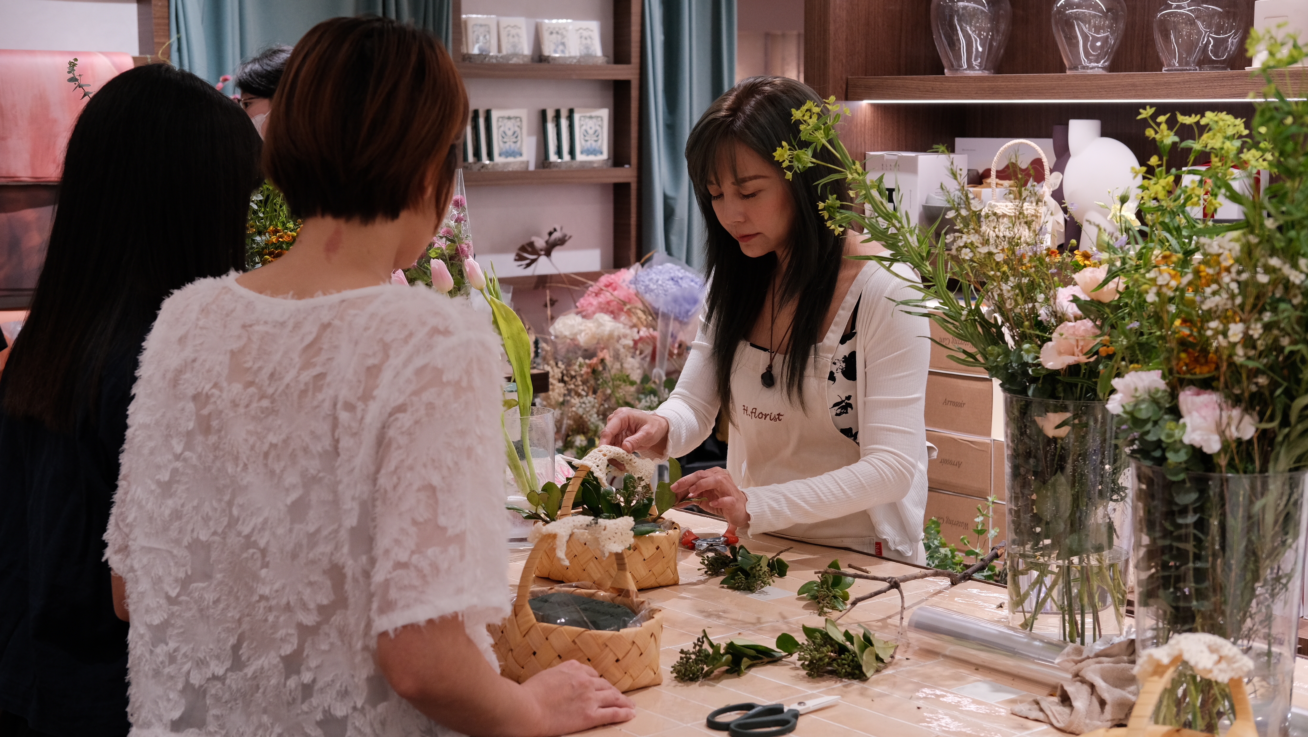 德式線條花藝課程的創作過程