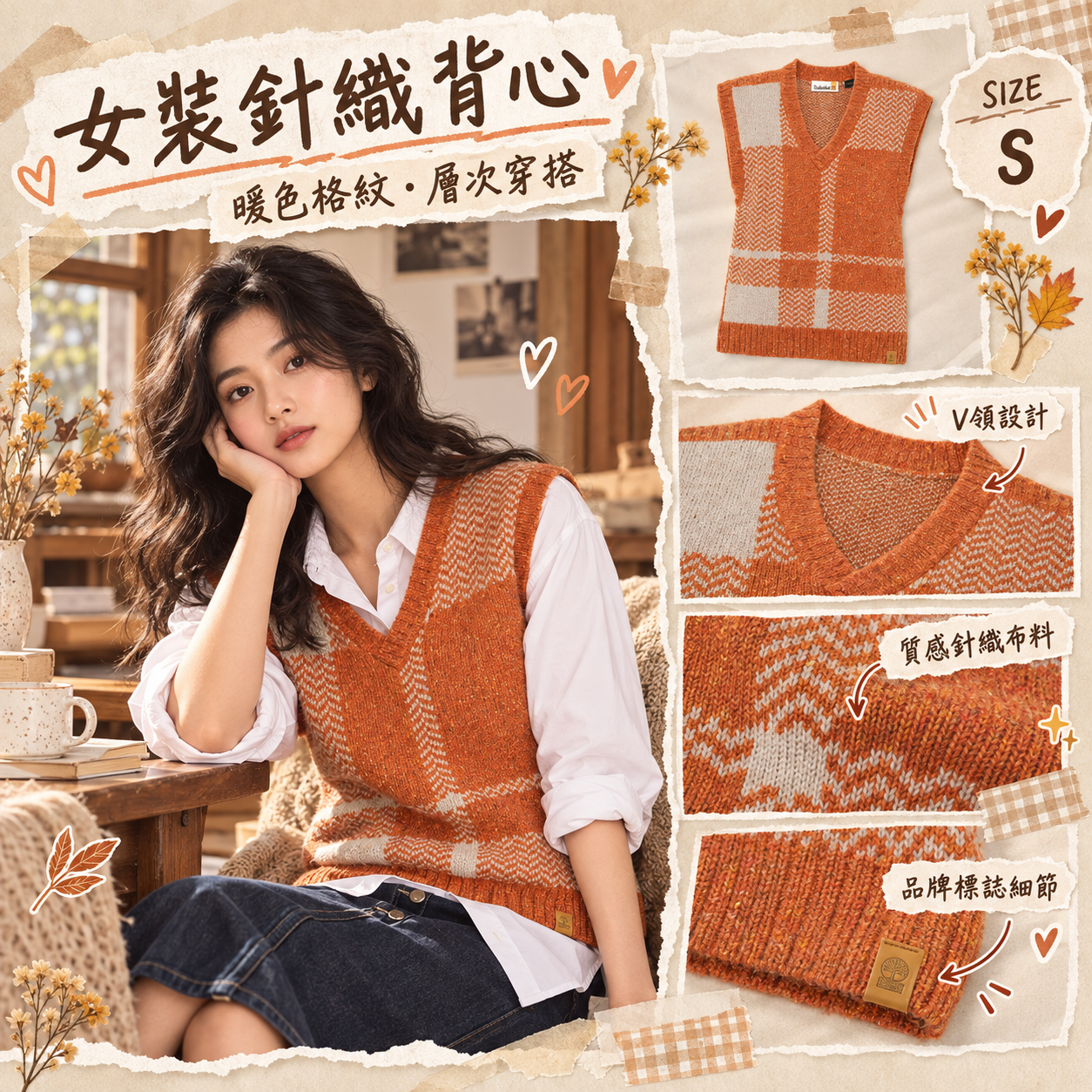 【預購】Timberland N092401 女裝毛衣 (橙色)