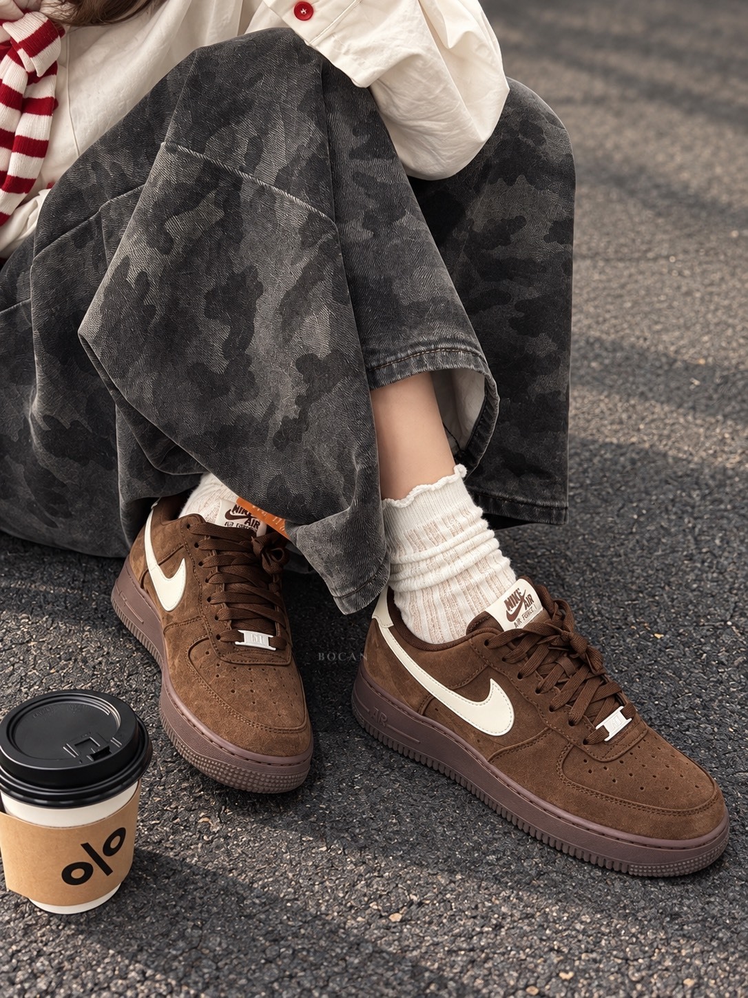 NIKE AIR FORCE 1 '07 復古 麂皮 深棕 布朗尼