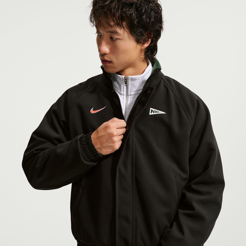 男款 NIKE CLUB EMD JACKET 黑綠 搖粒絨 內刷毛 立領 寬鬆 外套【IZ5516-010】NKTF