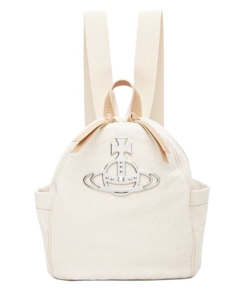 Vivienne Westwood Off-White Leather Backpack米白色背包