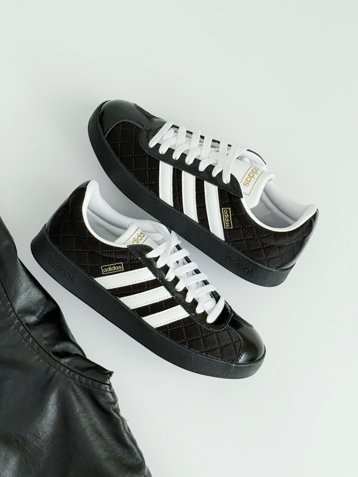 ADIDAS NEO VL COURT 小香風 菱格紋 黑奶油色🖤