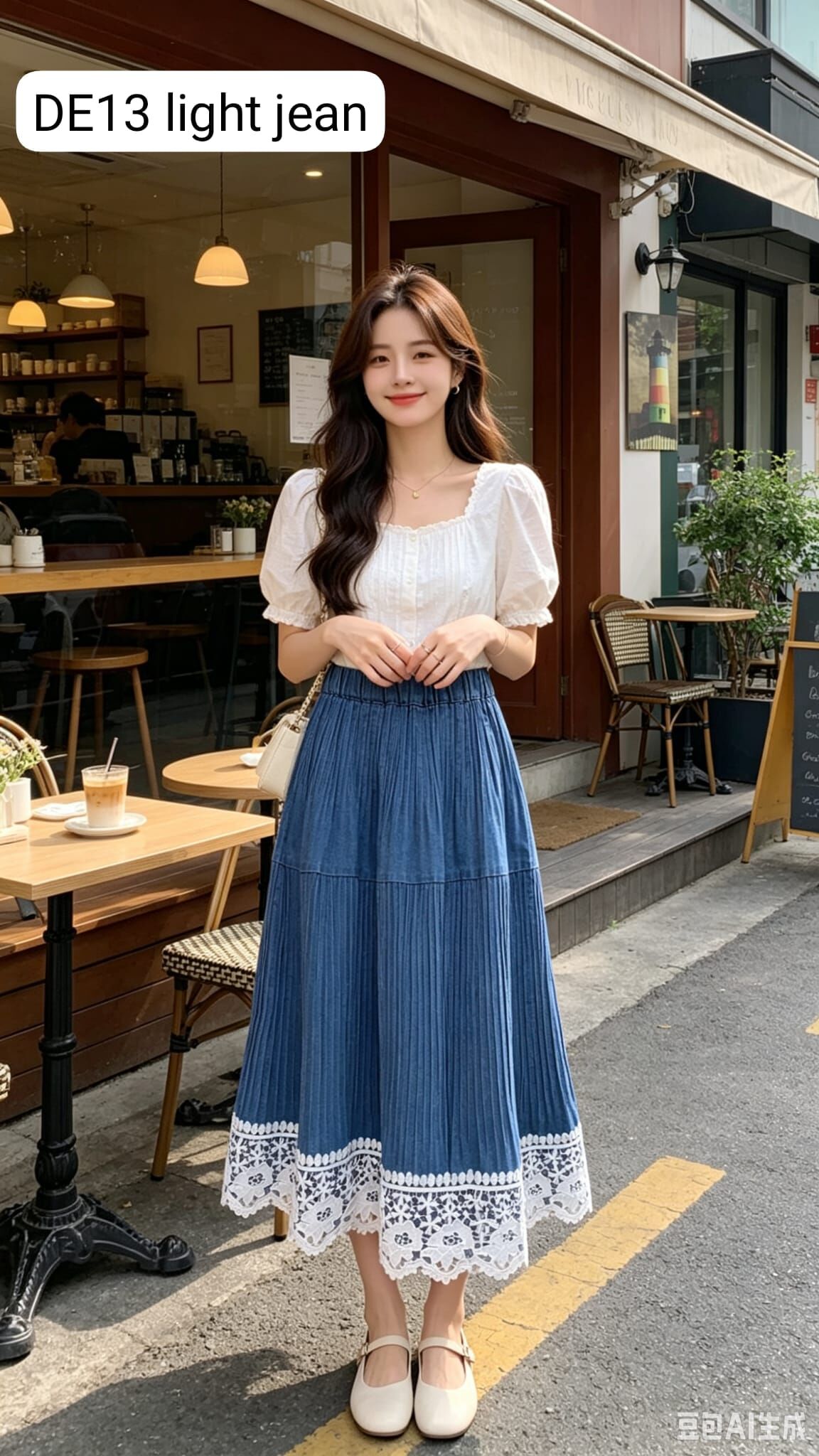 DE13 下身裙 腰M:26-40 L:28-42 長:長版34 短版28 $329