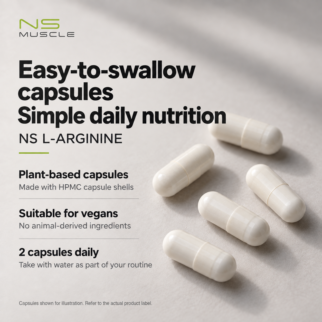 NS MUSCLE en vegan capsule information