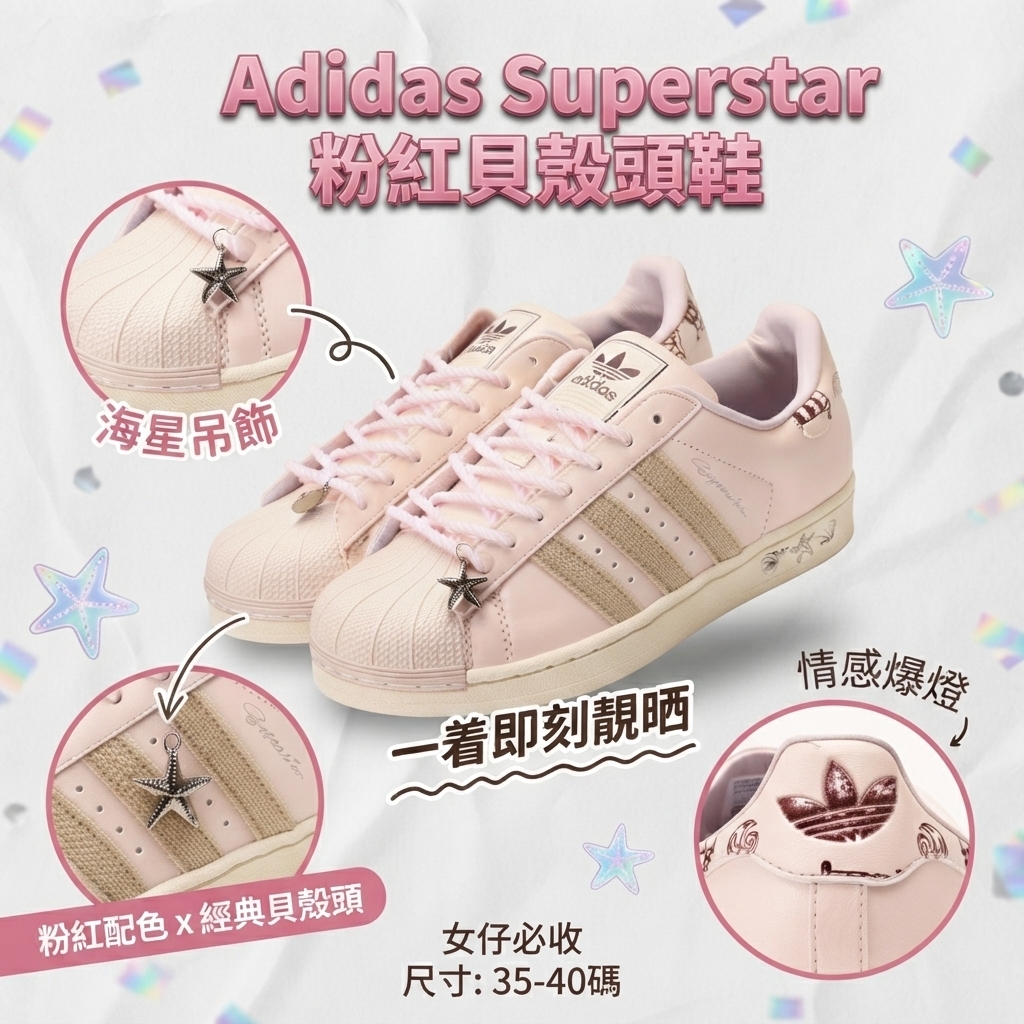 Adidas Originals Superstar 2 代海洋風貝壳頭休閒