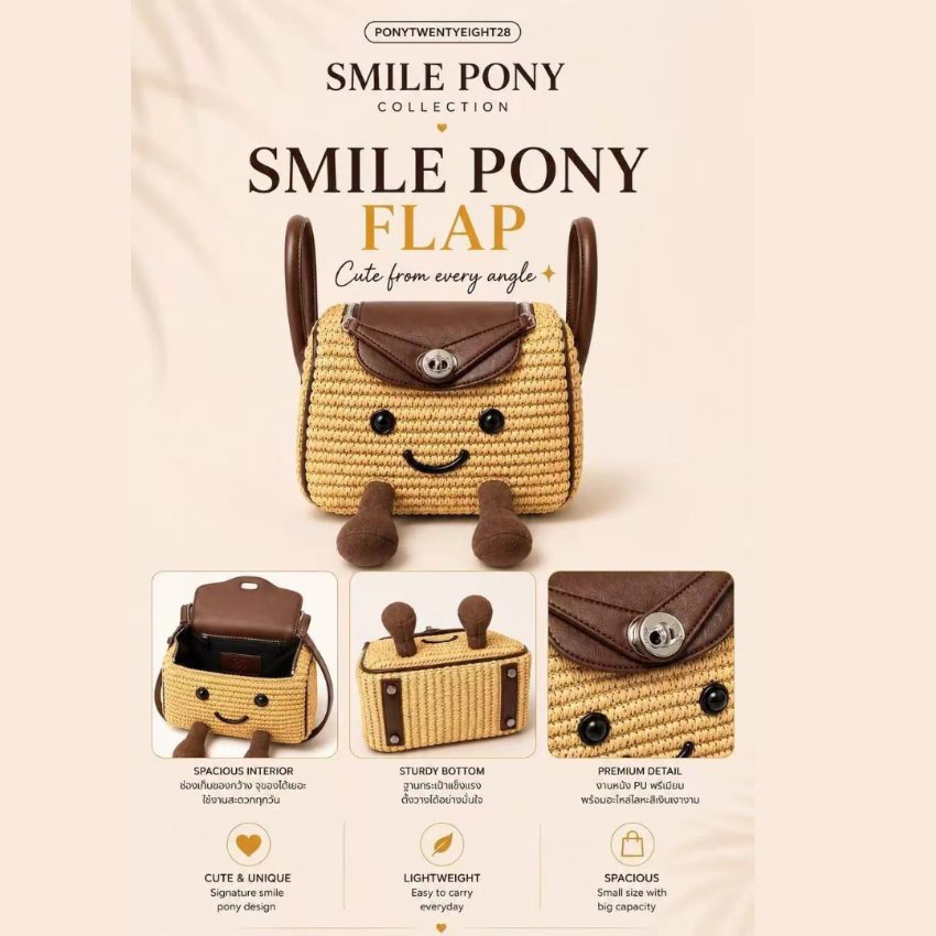 泰國Pony Smile Pony 編織娃娃包 (Lindy)