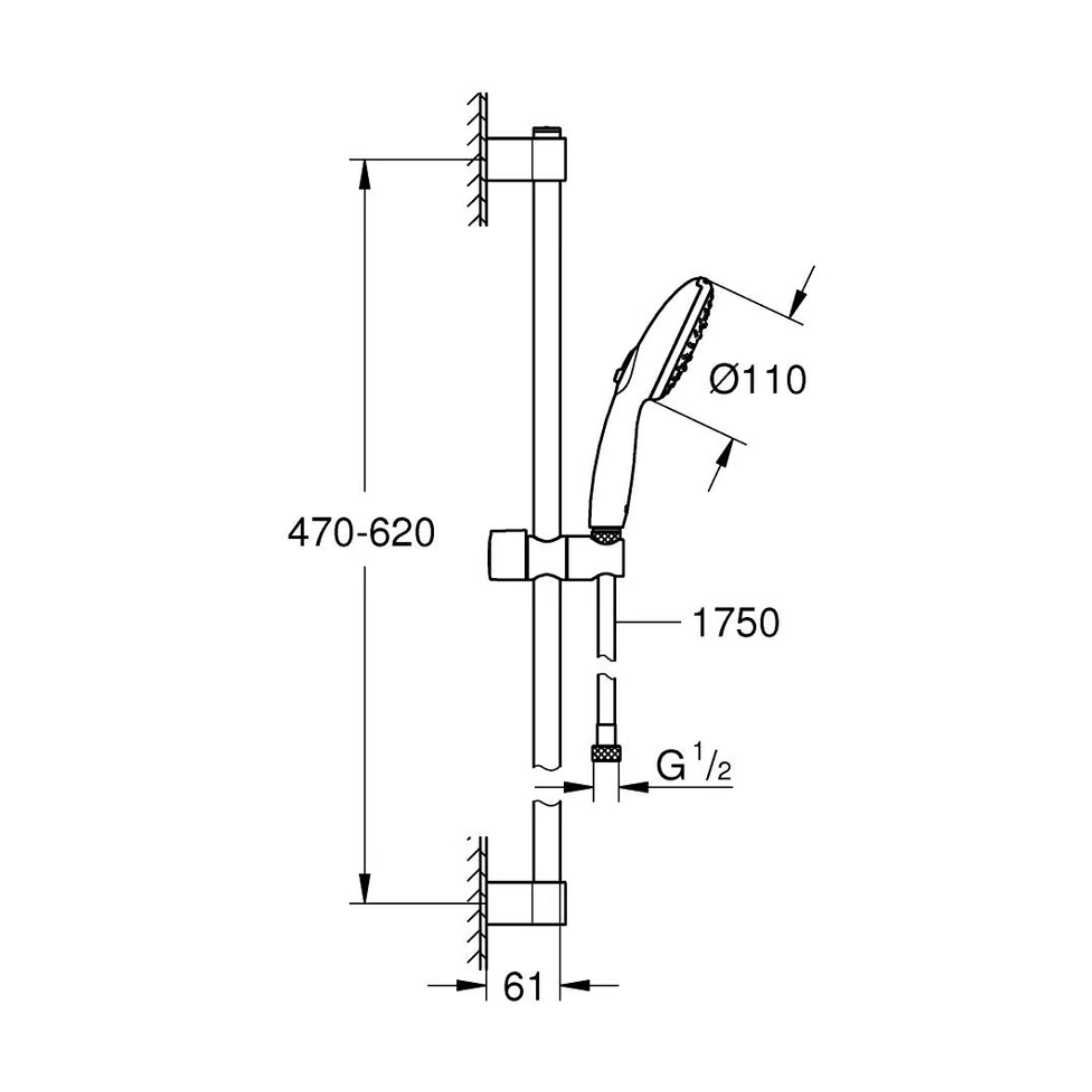 Grohe - 德國 GROHE 高儀 BauFlow 浴室系列淋浴龍頭花灑3件組合套裝優惠連安裝服務