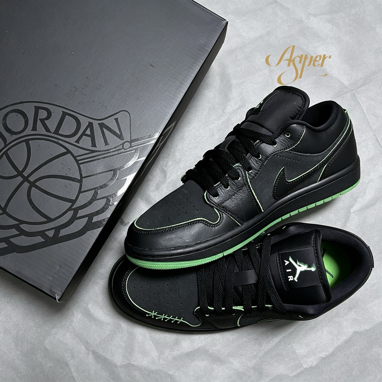 【官網限定】Air Jordan 1 Low ''Halloween'' 萬聖節 黑綠 夜光鞋底 IQ5494-001 IX