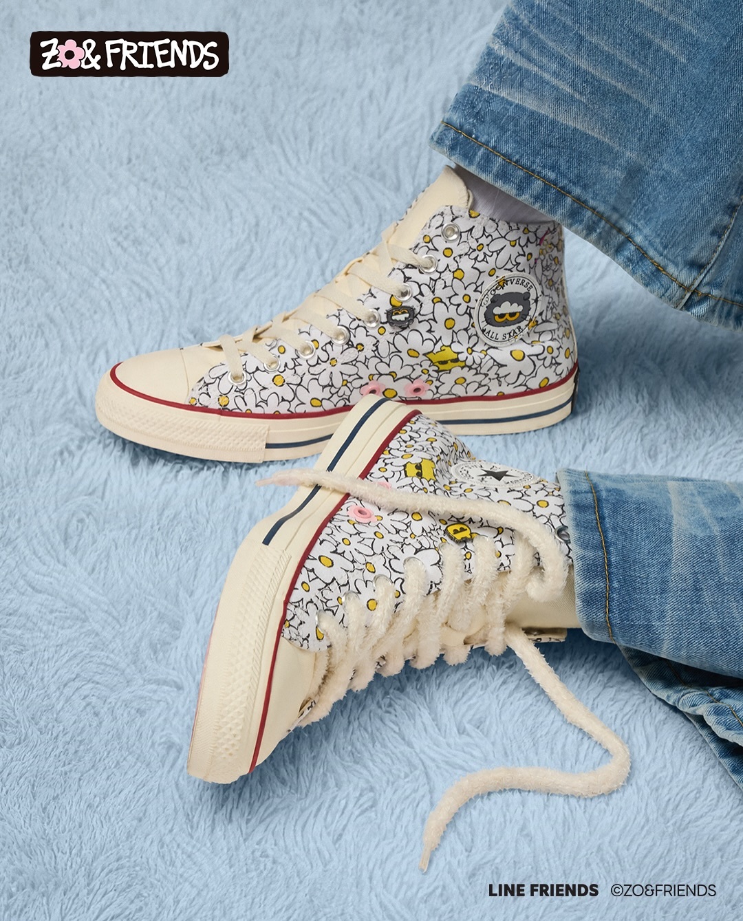 CONVERSE X ZO&FRIENDS ZOA 聯名 高筒 滿版 雛菊 GD 權志龍 帆布鞋 男女鞋 A24289C