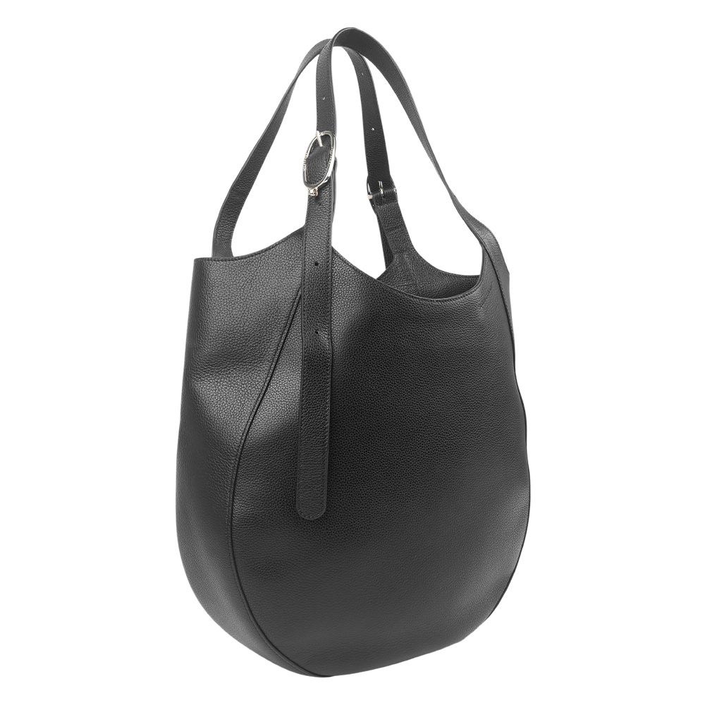 【Longchamp】Le Foulonne XL 牛皮特大號手提/肩背包(黑色)
