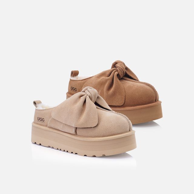 【2色入】UGG Ozlana 2026AW Oversized Bow Platform Loafer