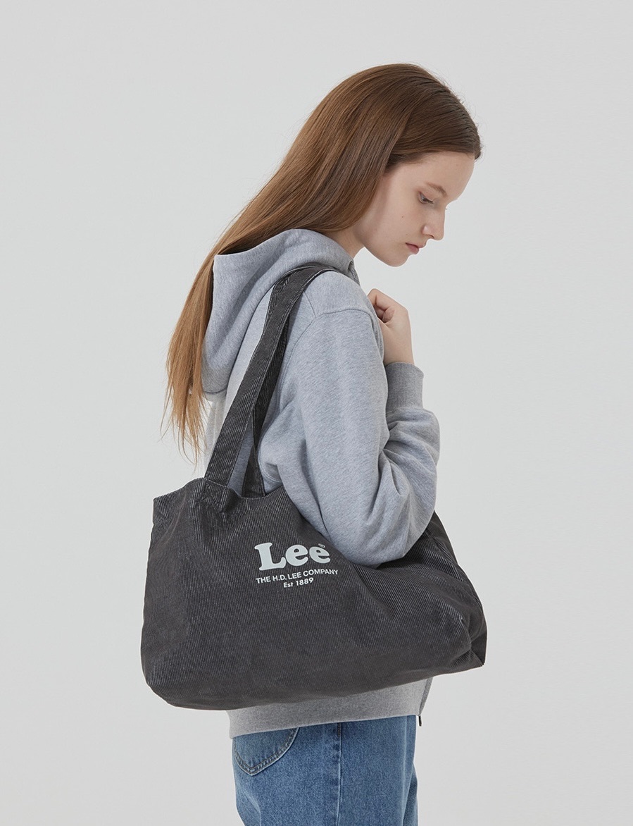 【隨時截單！限時優惠預訂】韓國 LEE VINTAGE LOGO CORDUROY ECO BAG（3色）
