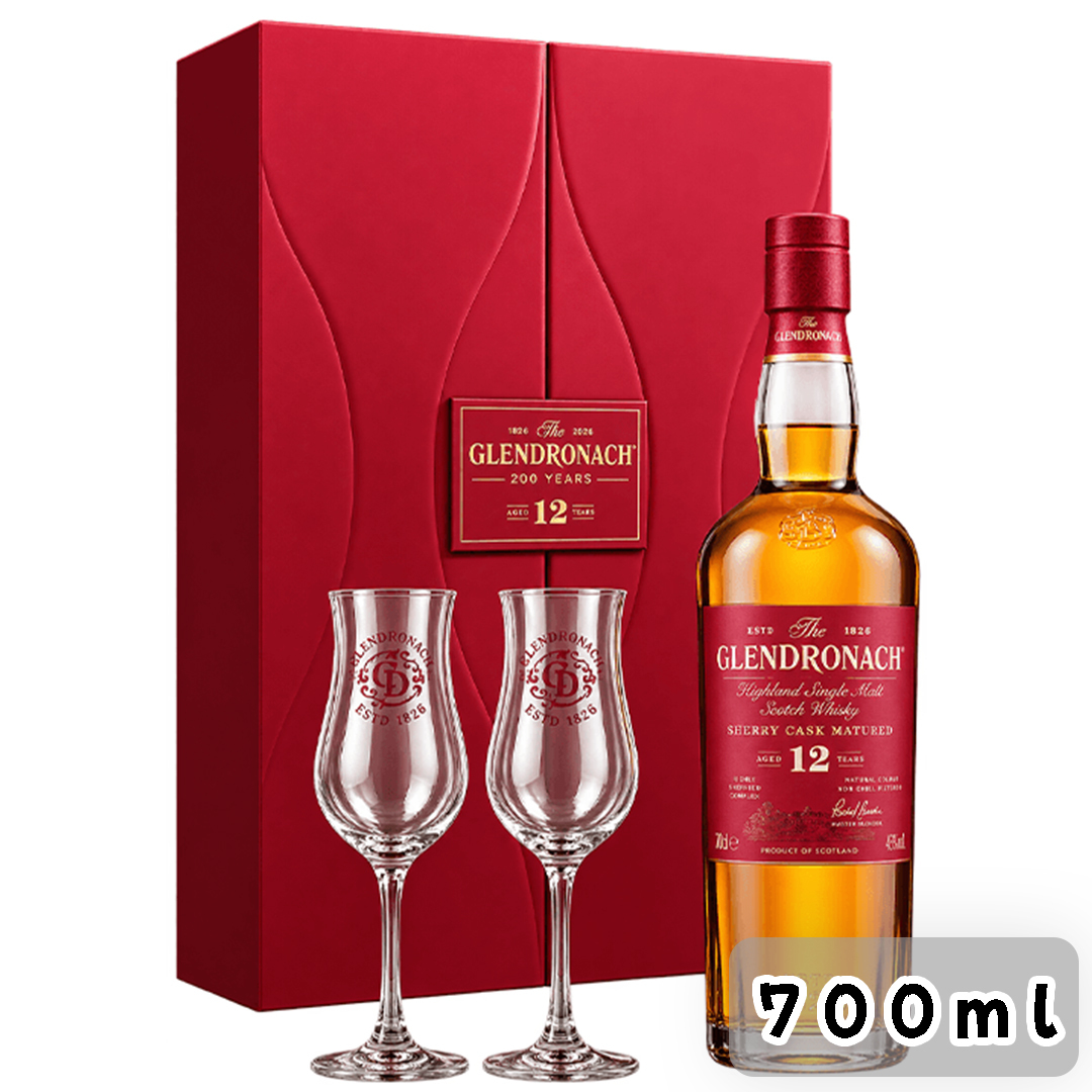 格蘭多納 12年 單一純麥威士忌 2026年 中秋禮盒 700mL 連聞香杯 X2