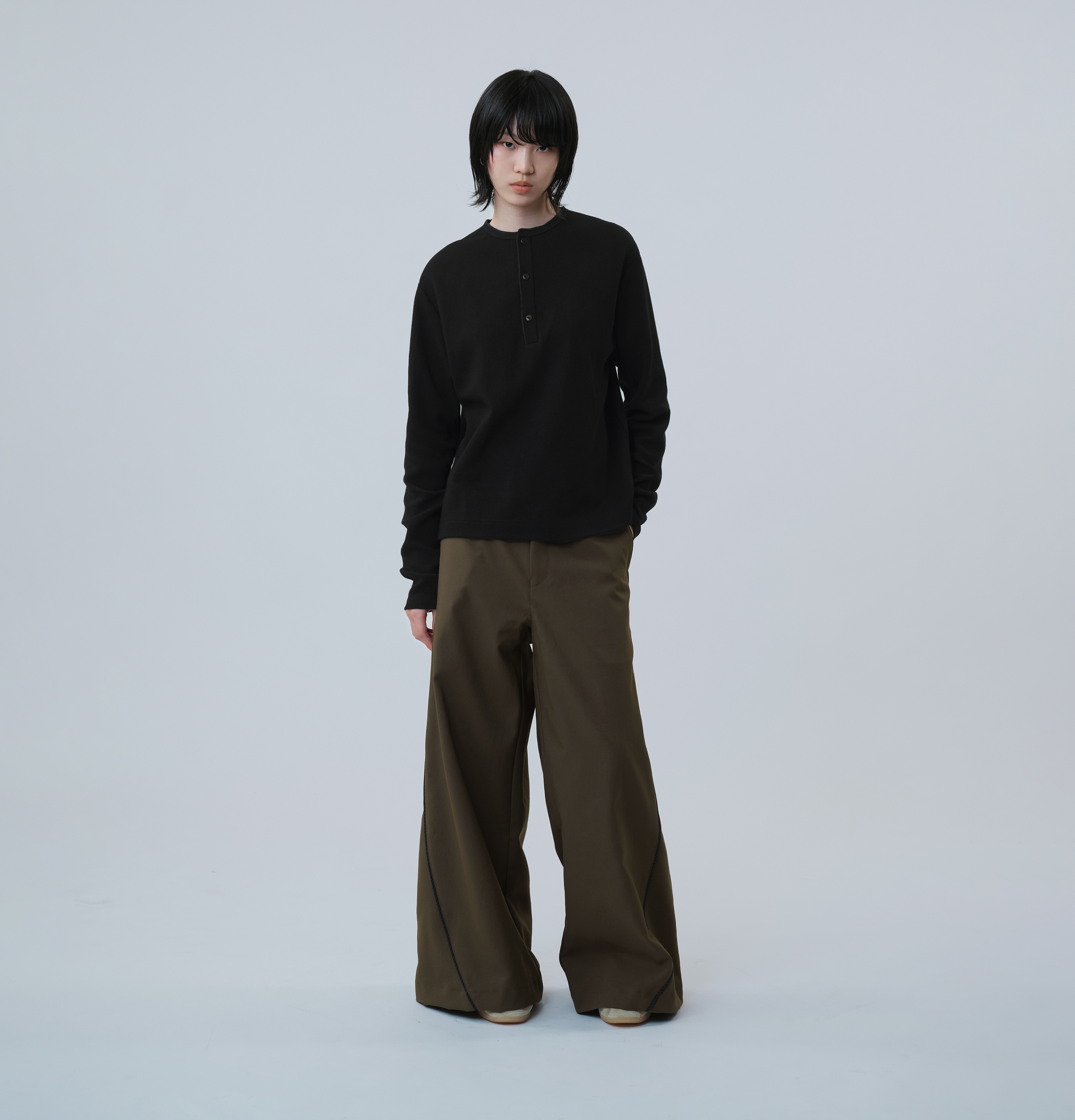 MELSIGN - MEL.Henley L/S Tee - Black