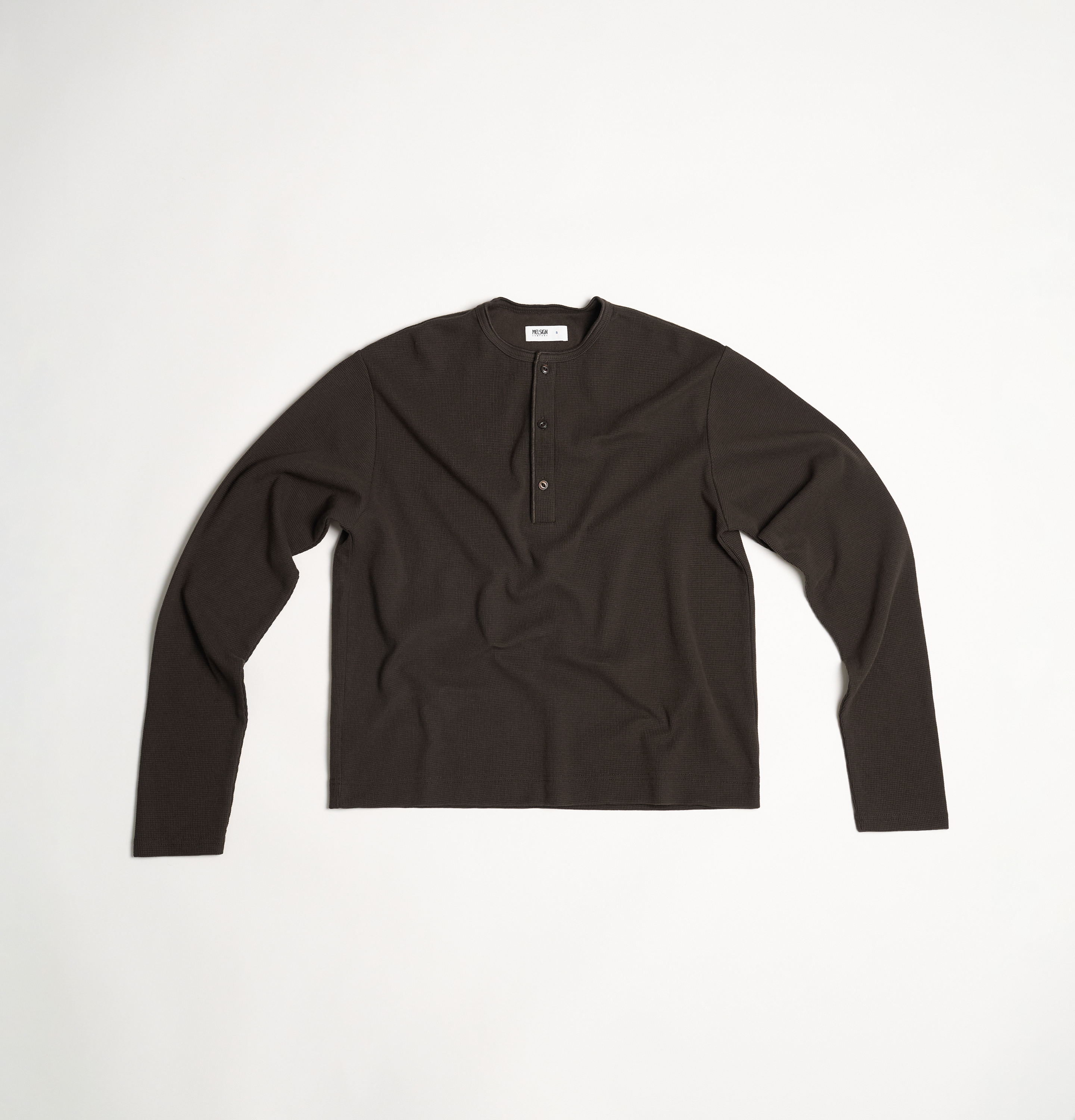 MELSIGN - MEL.Henley L/S Tee - Brown