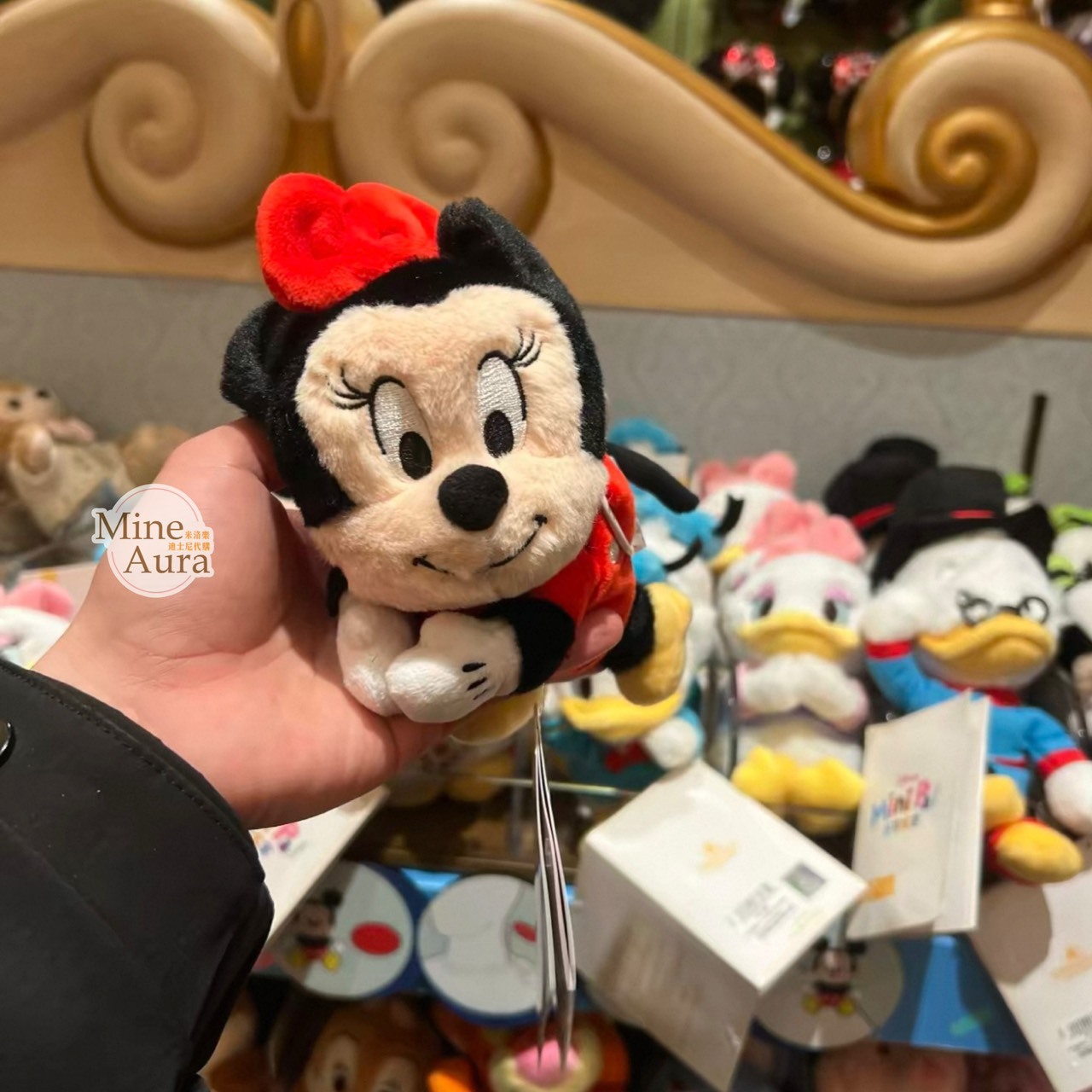 迷你寶寶系列 米妮 Minnie 趴趴 趴姿 磁鐵 坐肩 絨毛 娃娃 公仔 -上海迪士尼樂園