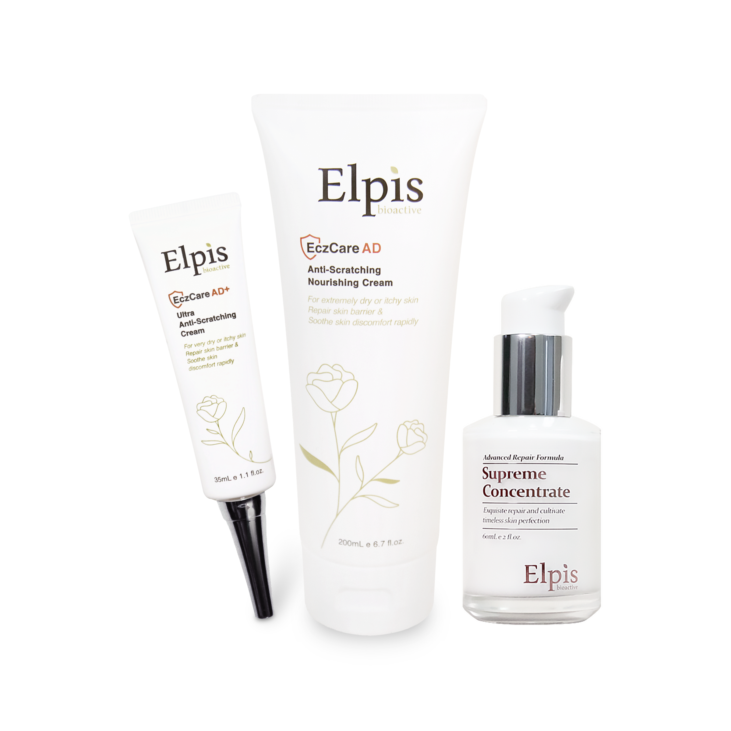 Elpis AD+ 特效霜、AD 滋潤霜、全能修護乳