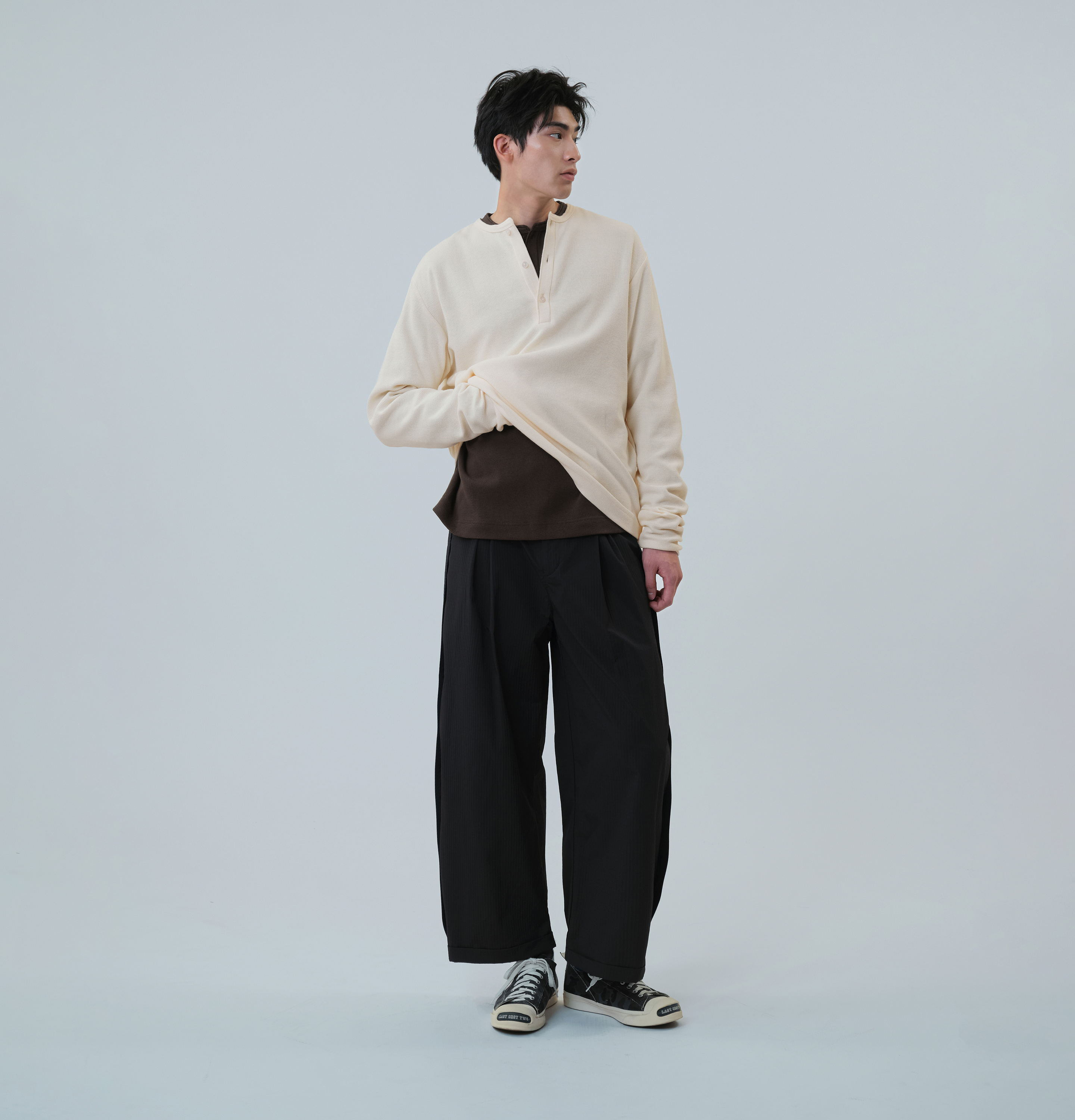 MELSIGN - MEL.Henley L/S Tee - Ivory
