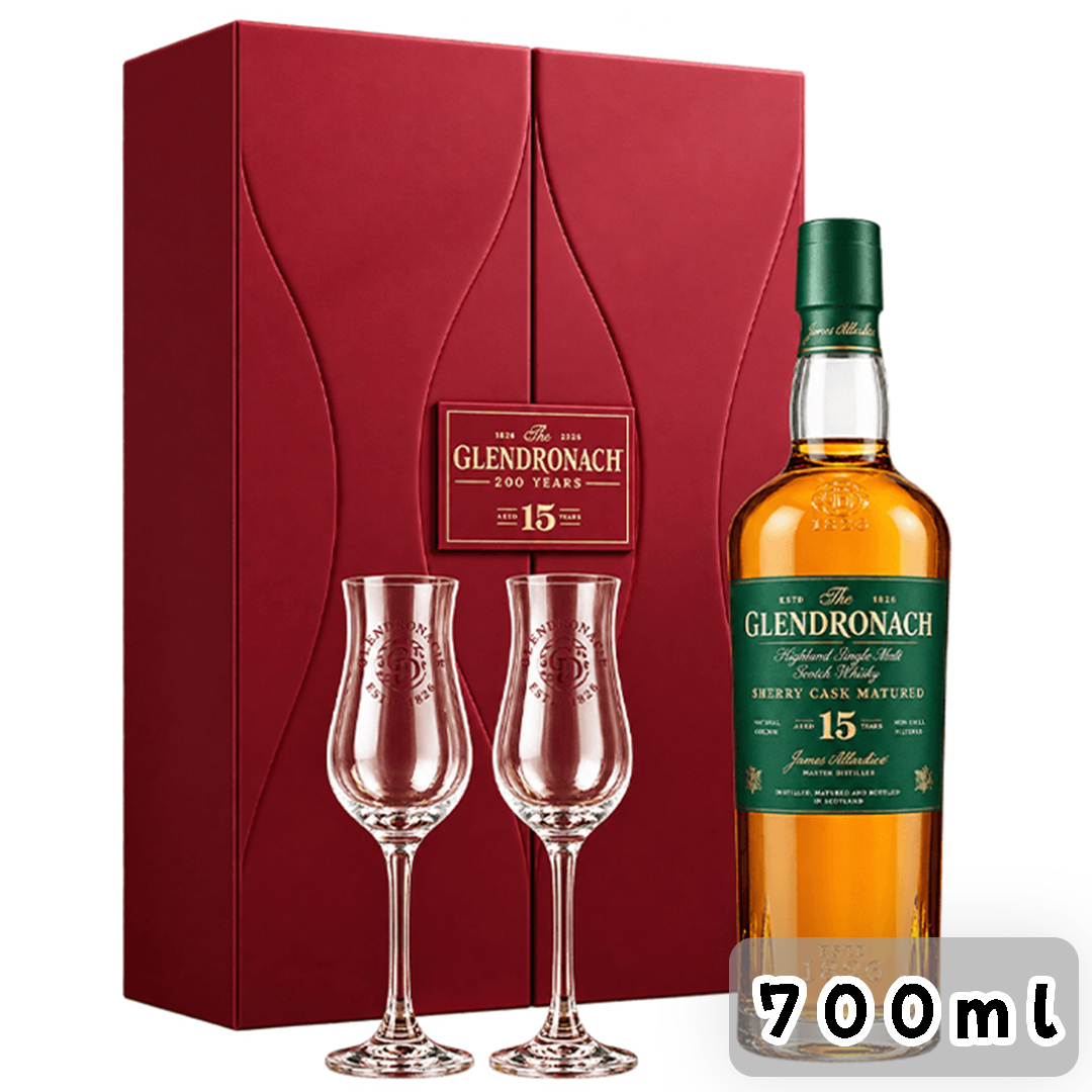 格蘭多納 15年 單一純麥威士忌 2026年 中秋禮盒 700mL 連聞香杯 X2