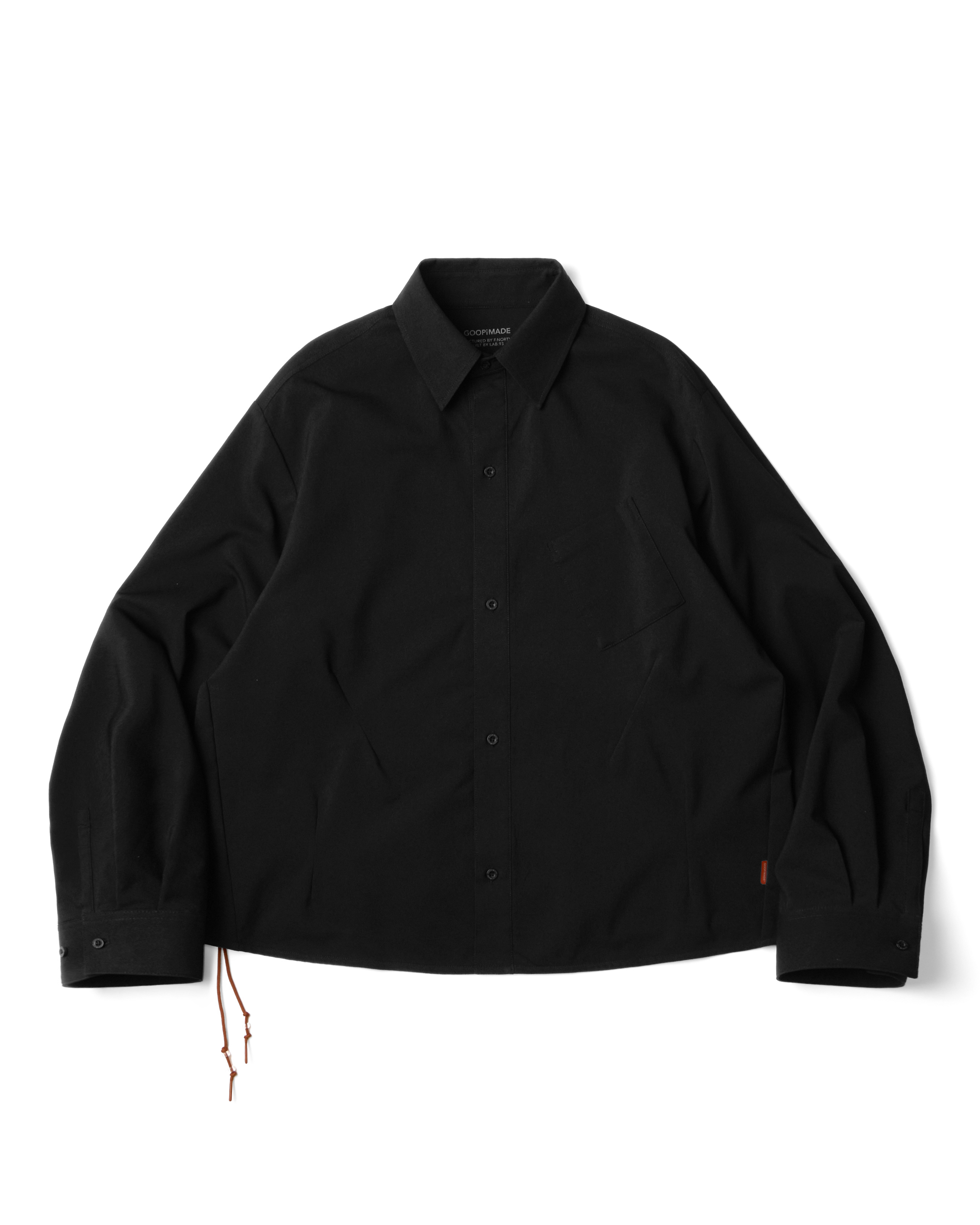 GOOPiMADE  EVD 定番・長袖口袋襯衫 - Black