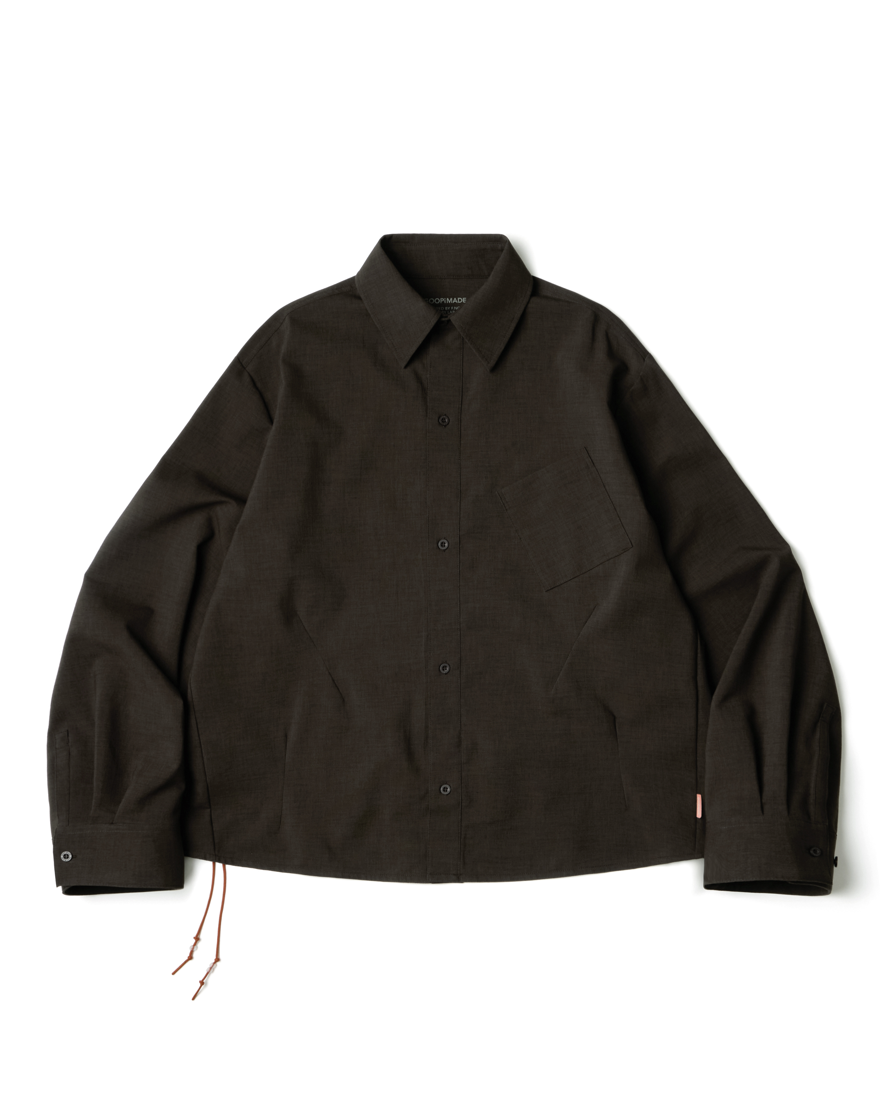 GOOPiMADE  EVD 定番・長袖口袋襯衫 - Brown