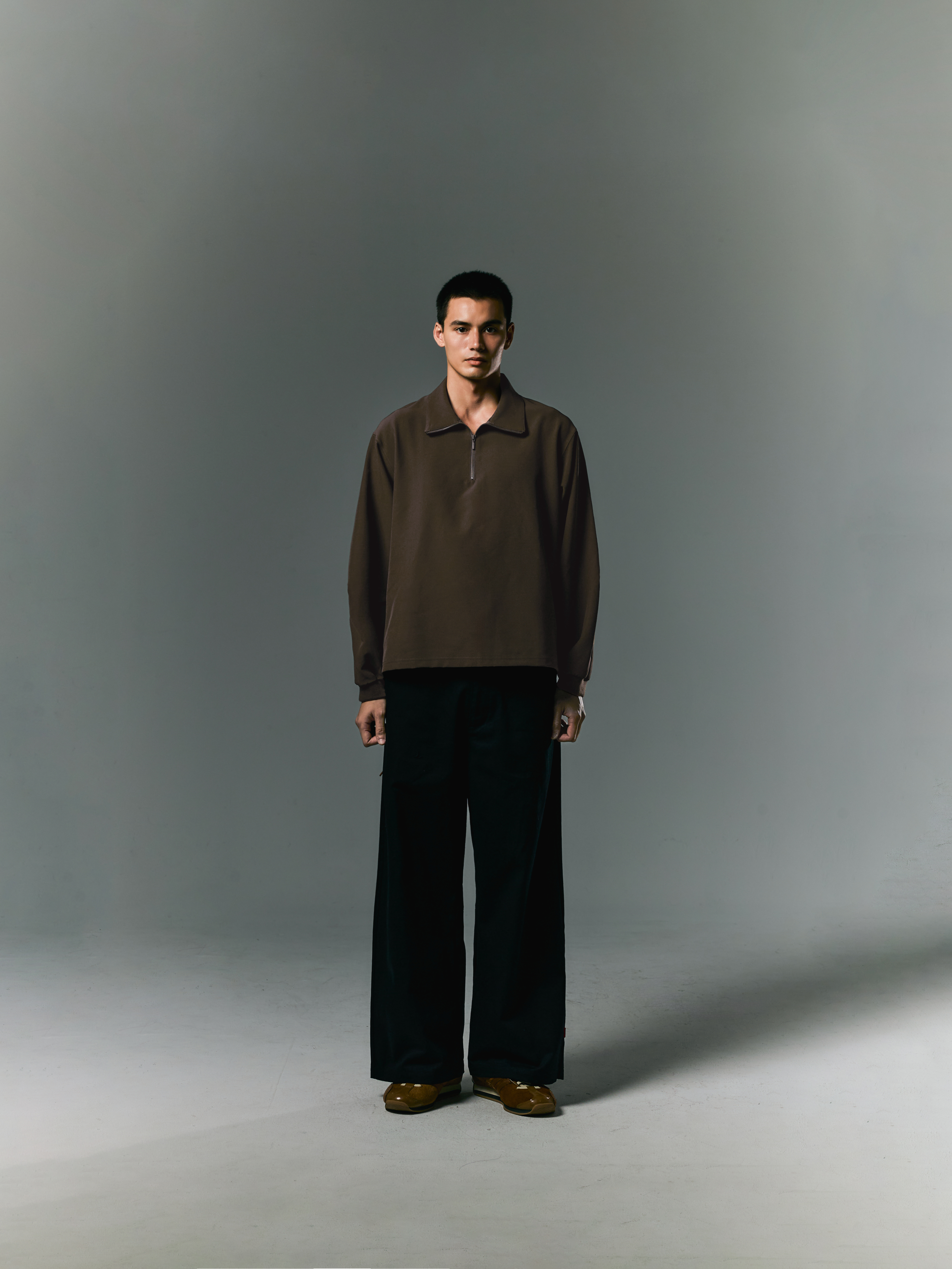 GOOPiMADE  EVD1 定番・半拉鏈 Polo 衫 - Brown