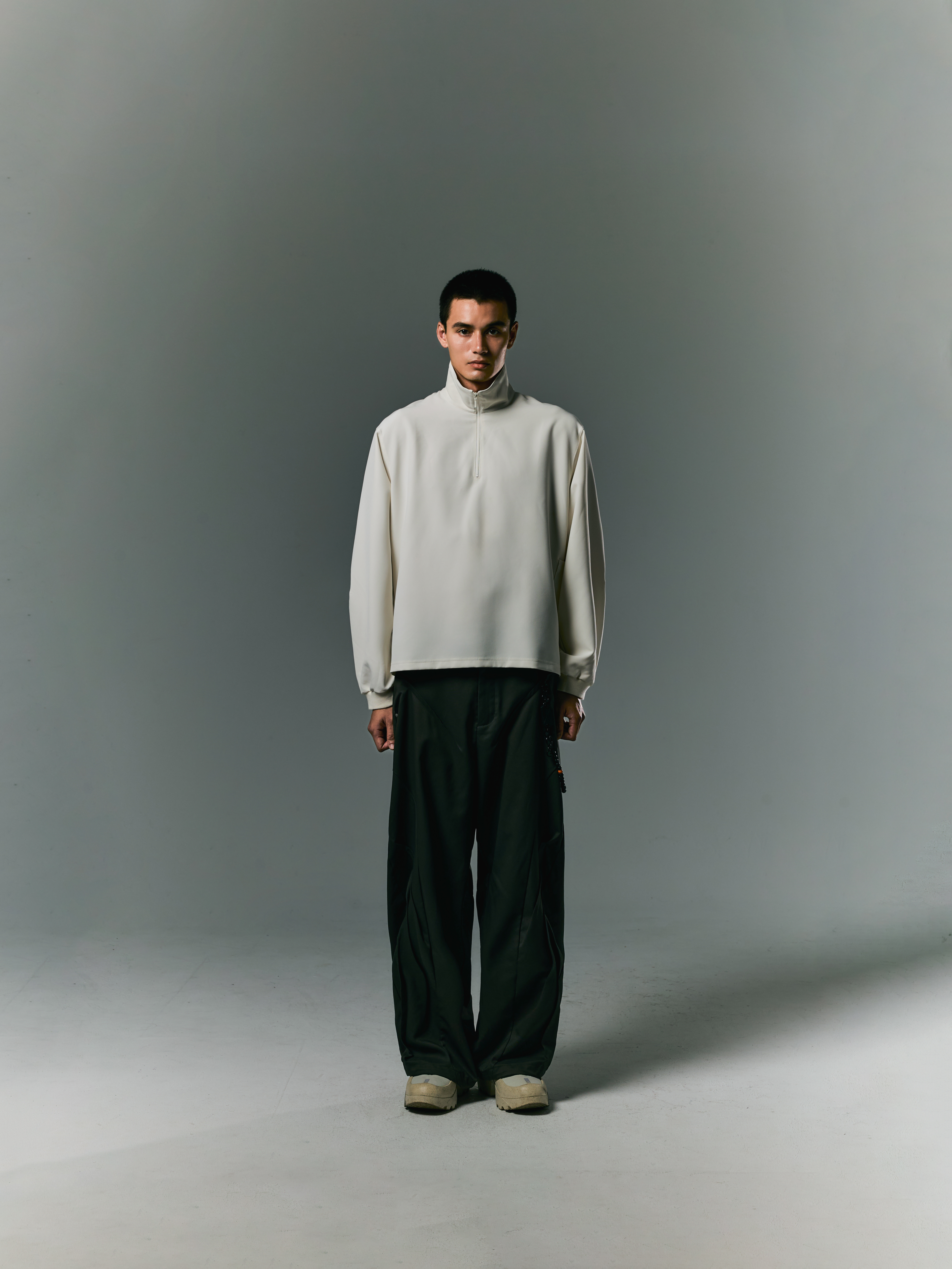 GOOPiMADE  EVD1 定番・半拉鏈 Polo 衫 - Cream