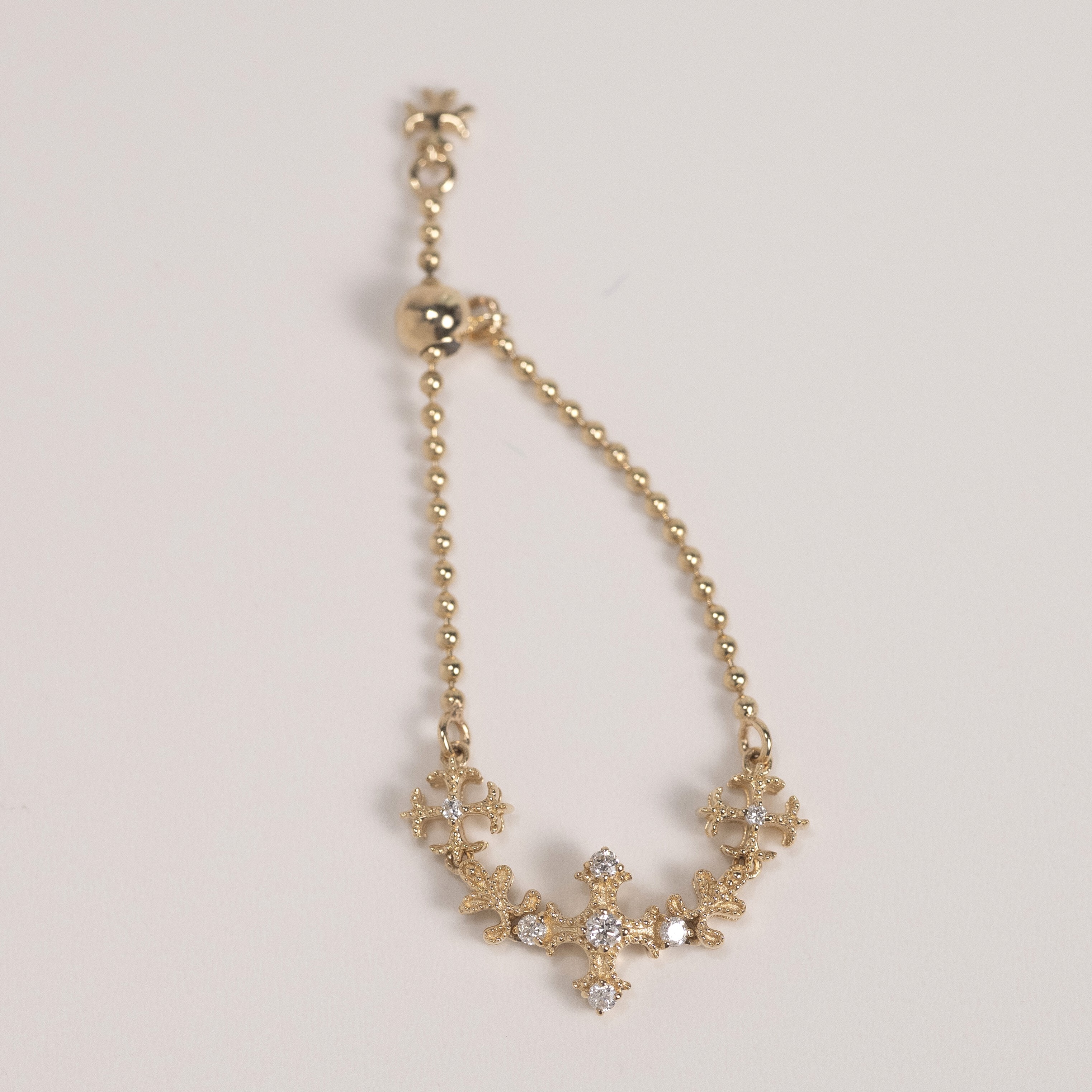 18K Gothics Cross Adjustable Chain Ring
