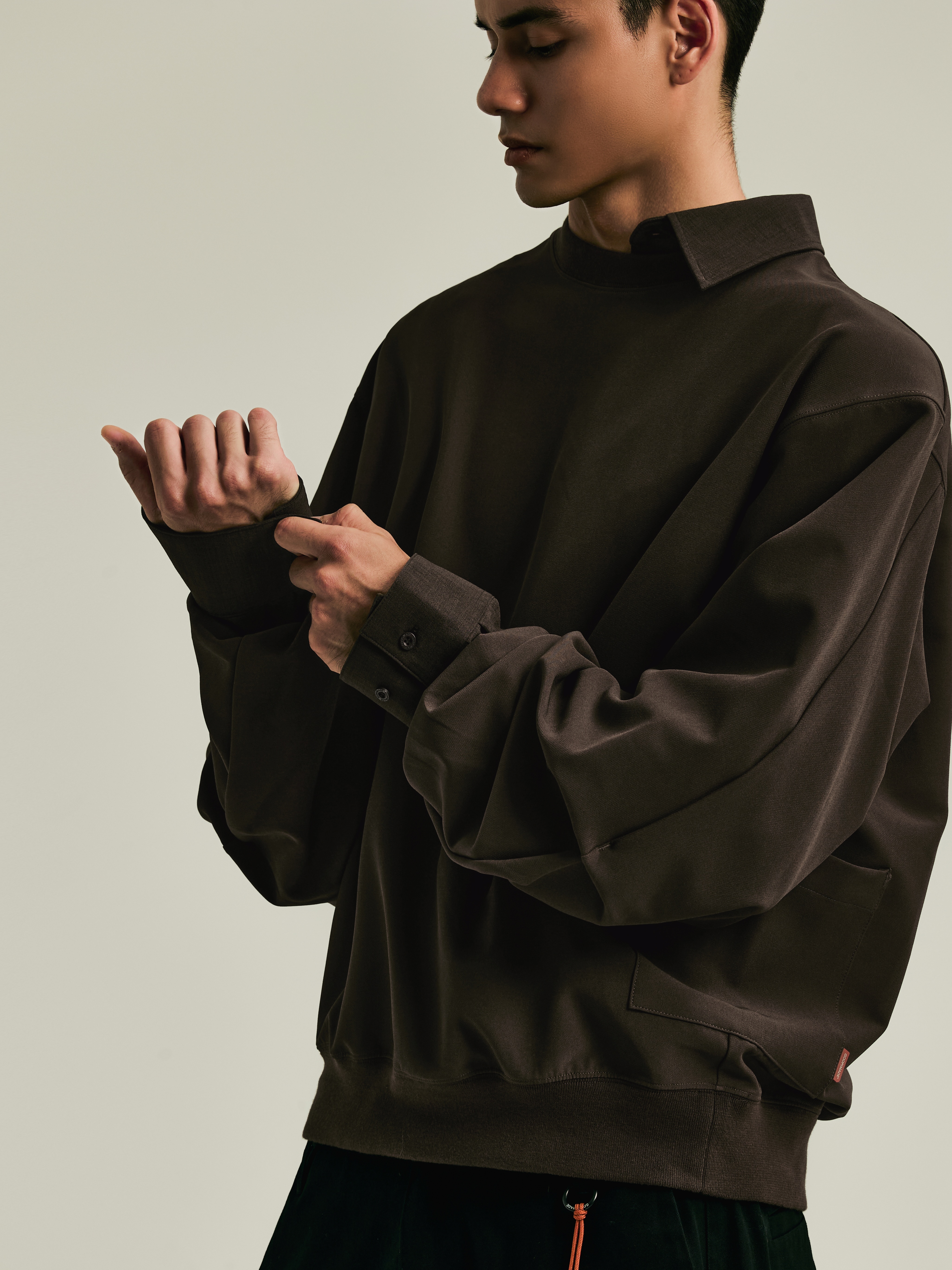 GOOPiMADE  EVD3 定番・寬鬆大學T - Brown