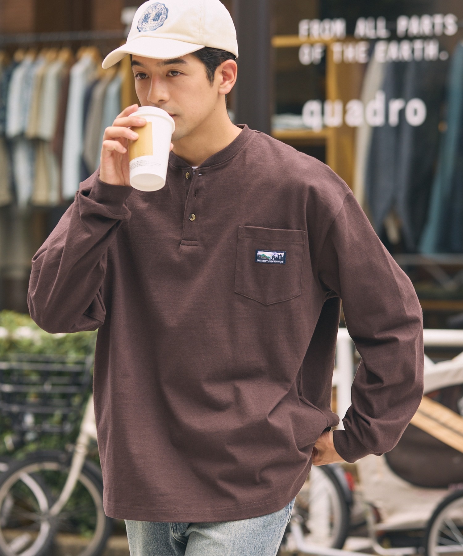 #預購 日本限定 THE CRAFT CREW PRODUCTS 重磅高機能布料 抗菌防臭 寬鬆剪裁 亨利領口袋長踢 十色