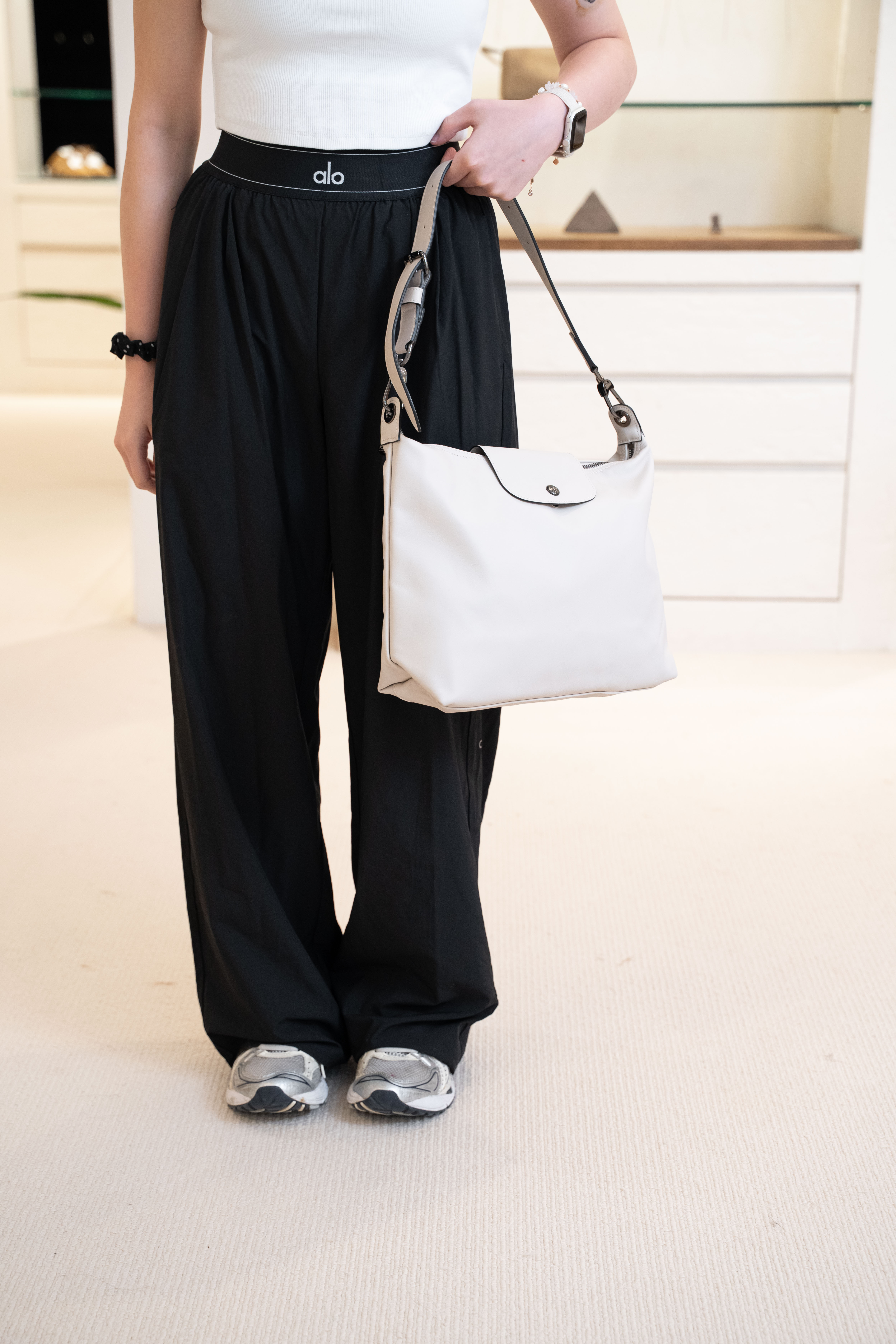 Longchamp Le Pliage Xtra Leather Hobo Medium Celadon 白紙色 單肩包 中號